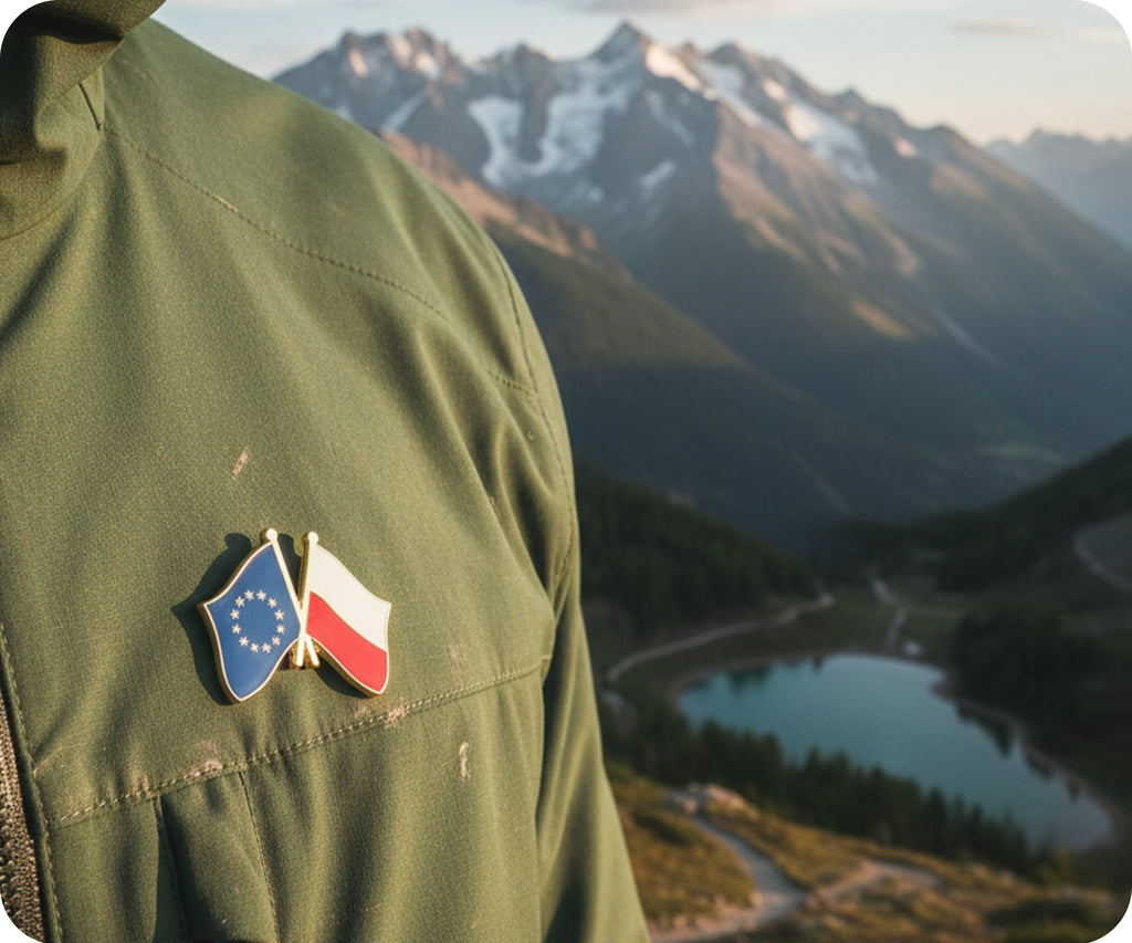 European Union & Poland EU Friendship Pin Badge