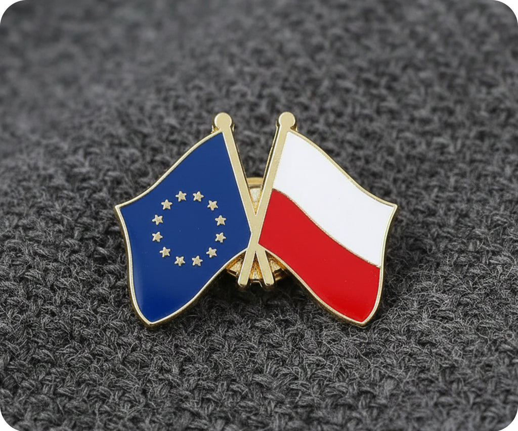 European Union & Poland EU Friendship Pin Badge
