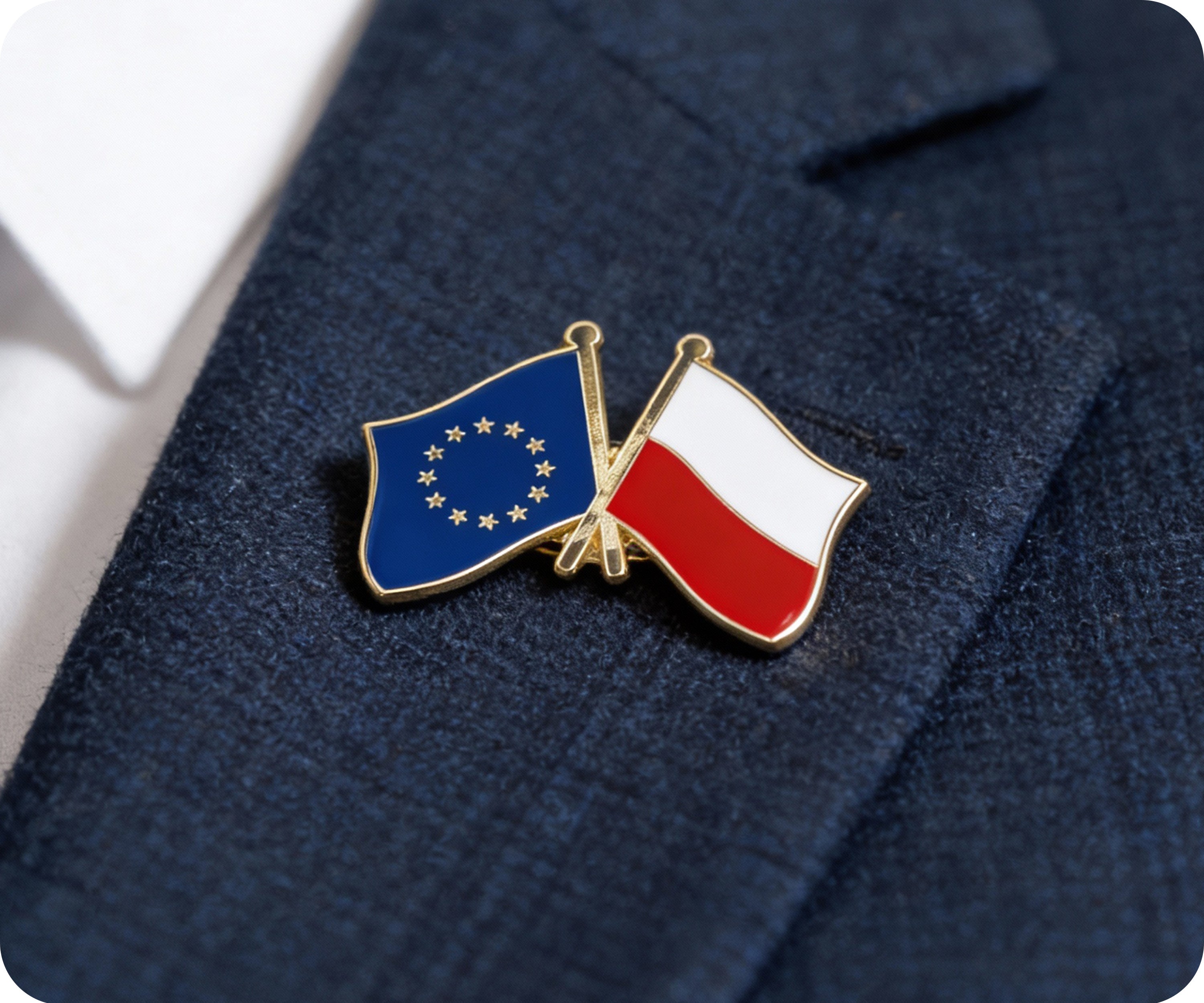 European Union & Poland EU Friendship Pin Badge