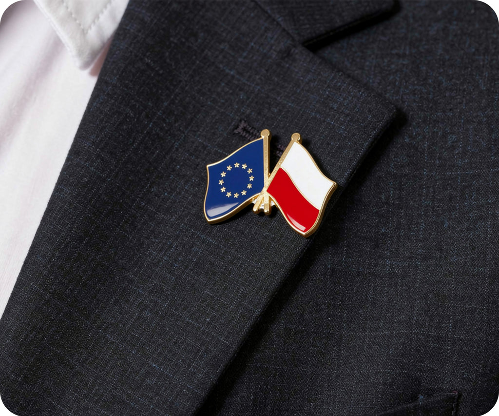 European Union & Poland EU Friendship Pin Badge