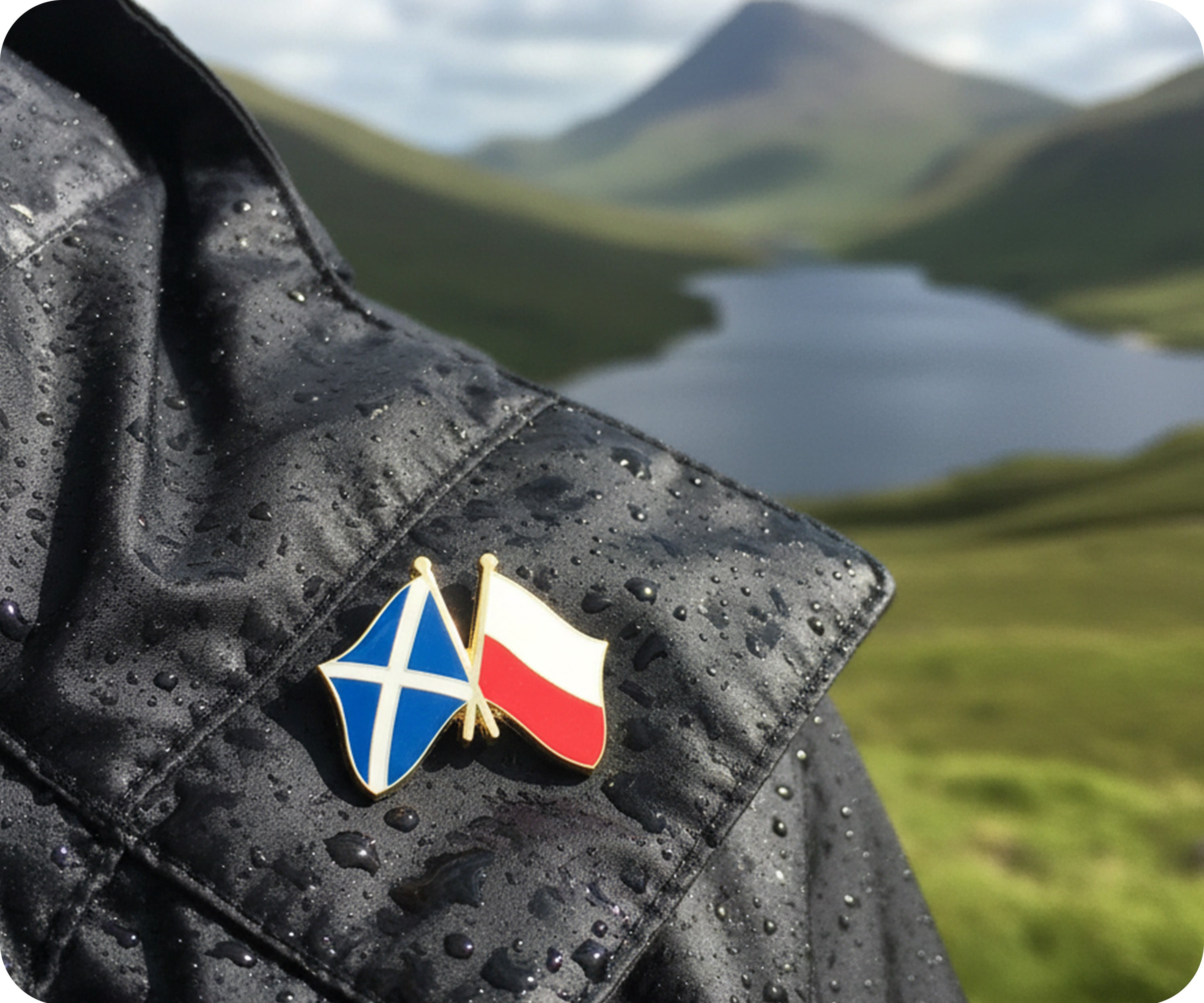 Scotland & Poland Friendship Pin Badge Secondary image