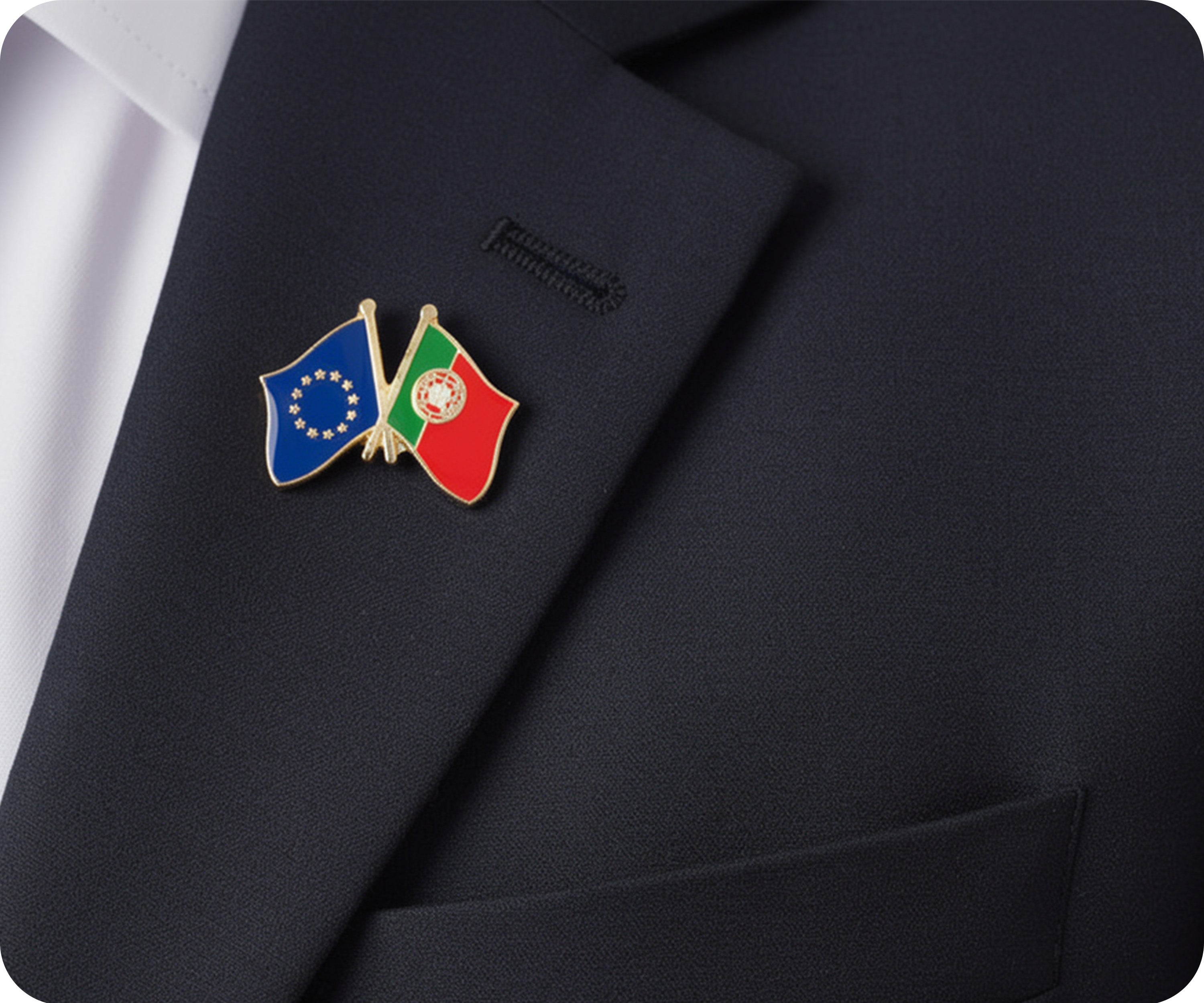 European Union EU & Portugal Friendship Pin Badge