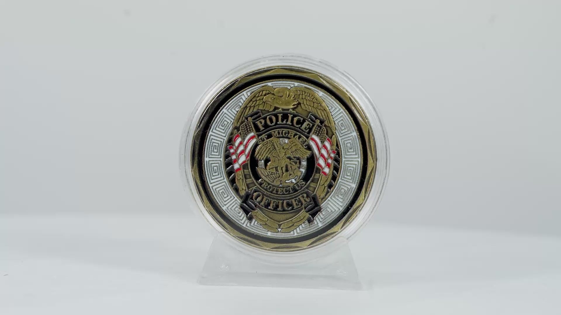 St. Michael & Police Officer Challenge Coin – Dual Tone Shield Edition