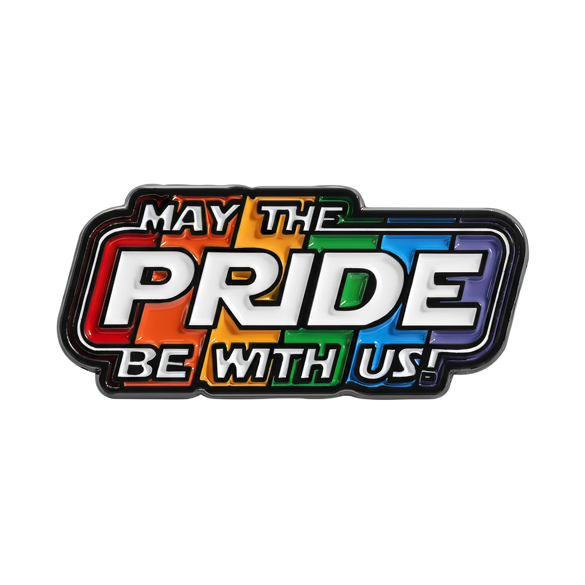 May The Pride Be With Us! LGBTQ+ Rainbow Pin Badge Main image