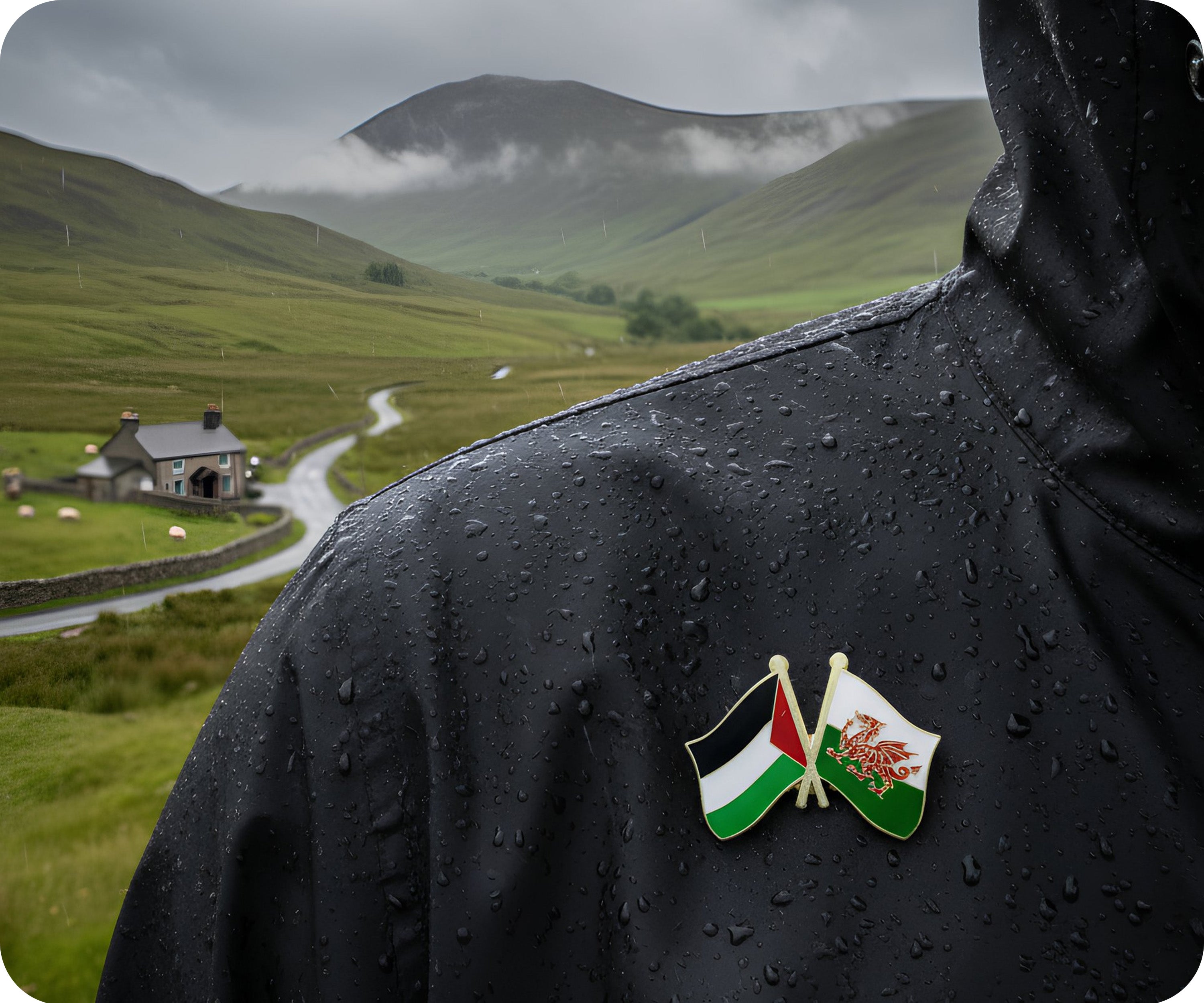 Palestine & Wales Friendship Pin Badge