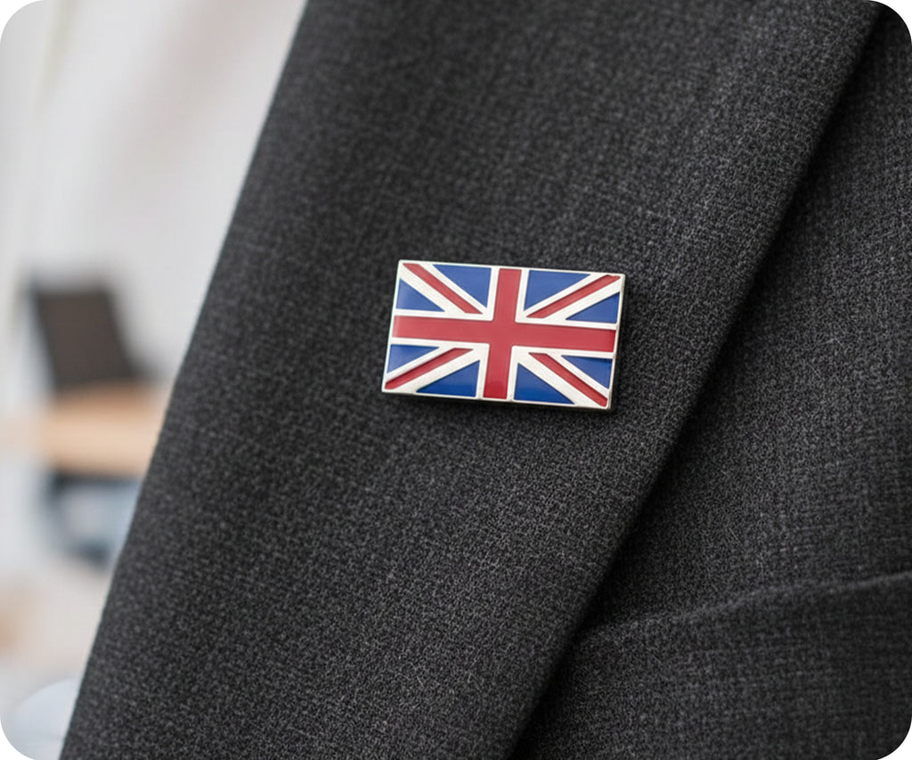 United Kingdom Union Jack Rectangle Pin Badge