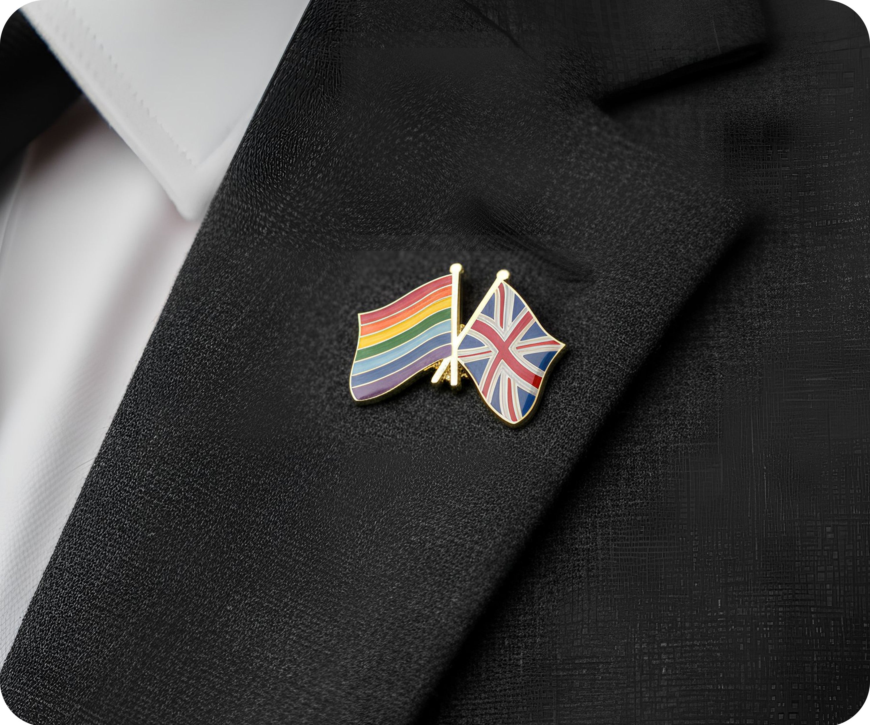 Rainbow & United Kingdom UK Friendship Pin Badge Secondary image