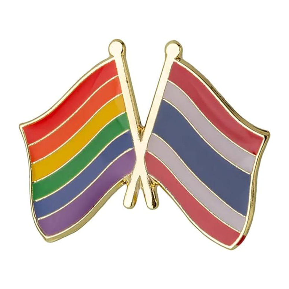 Rainbow & Thailand Friendship Pin Badge Main image