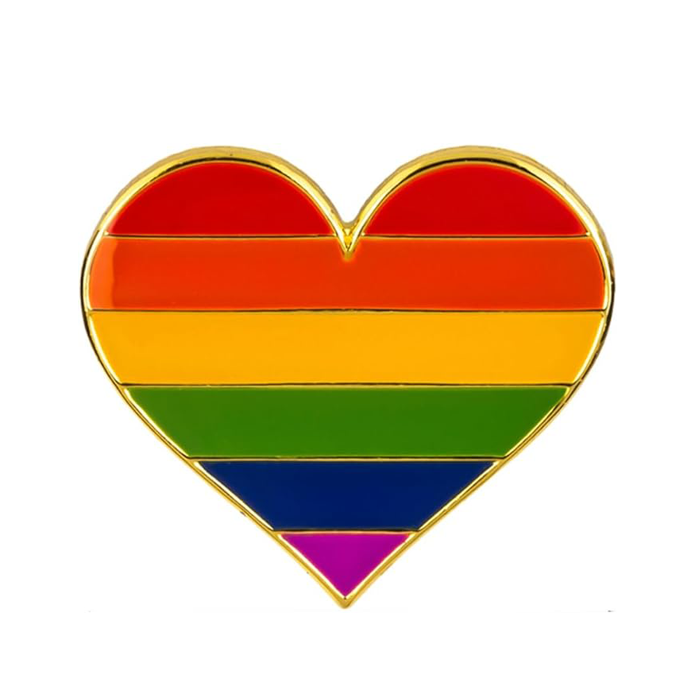 Pride Heart Rainbow Pin Badge Main image
