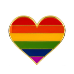 Pride Heart Rainbow Pin Badge
