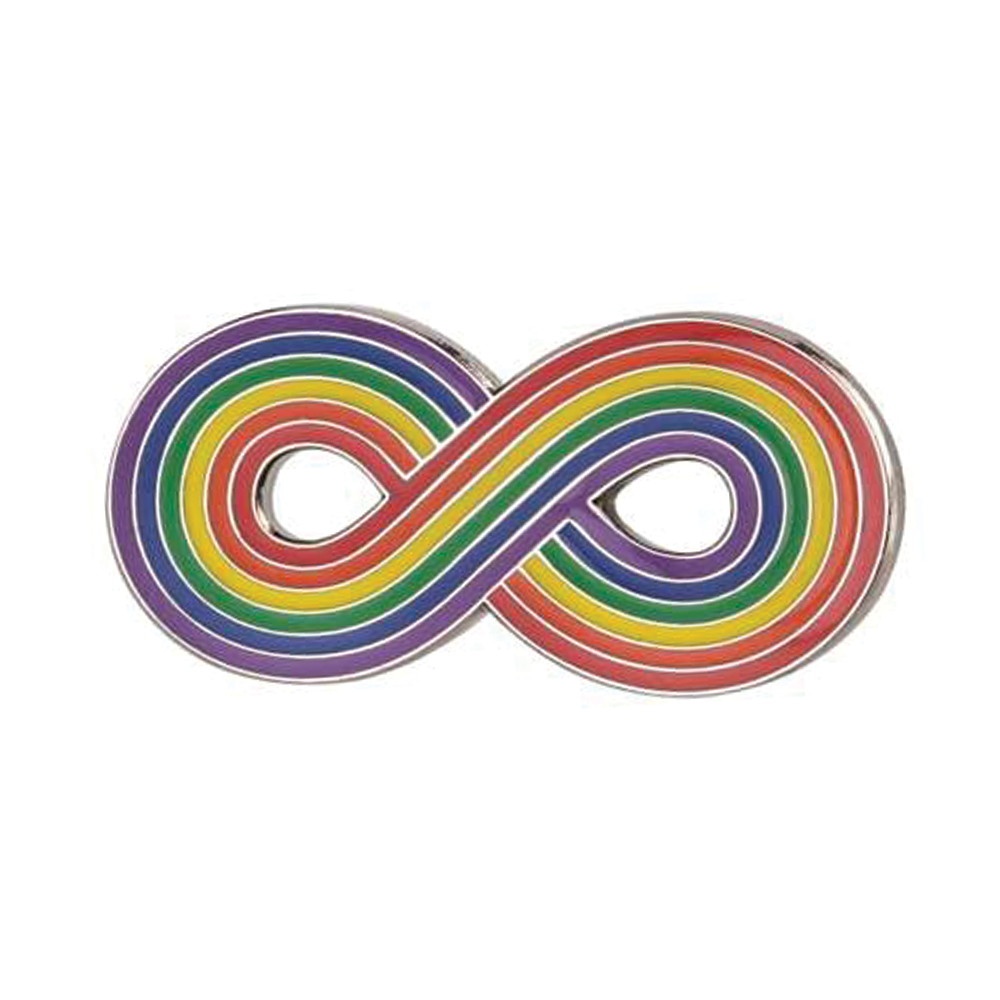Rainbow Infinity '8' Symbol Pride Pin Badge Main image