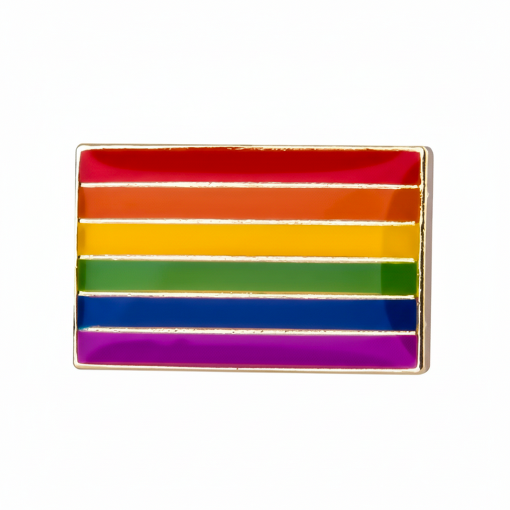 Small Rainbow Rectangle Pride Pin Badge