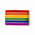 Small Rainbow Rectangle Pride Pin Badge