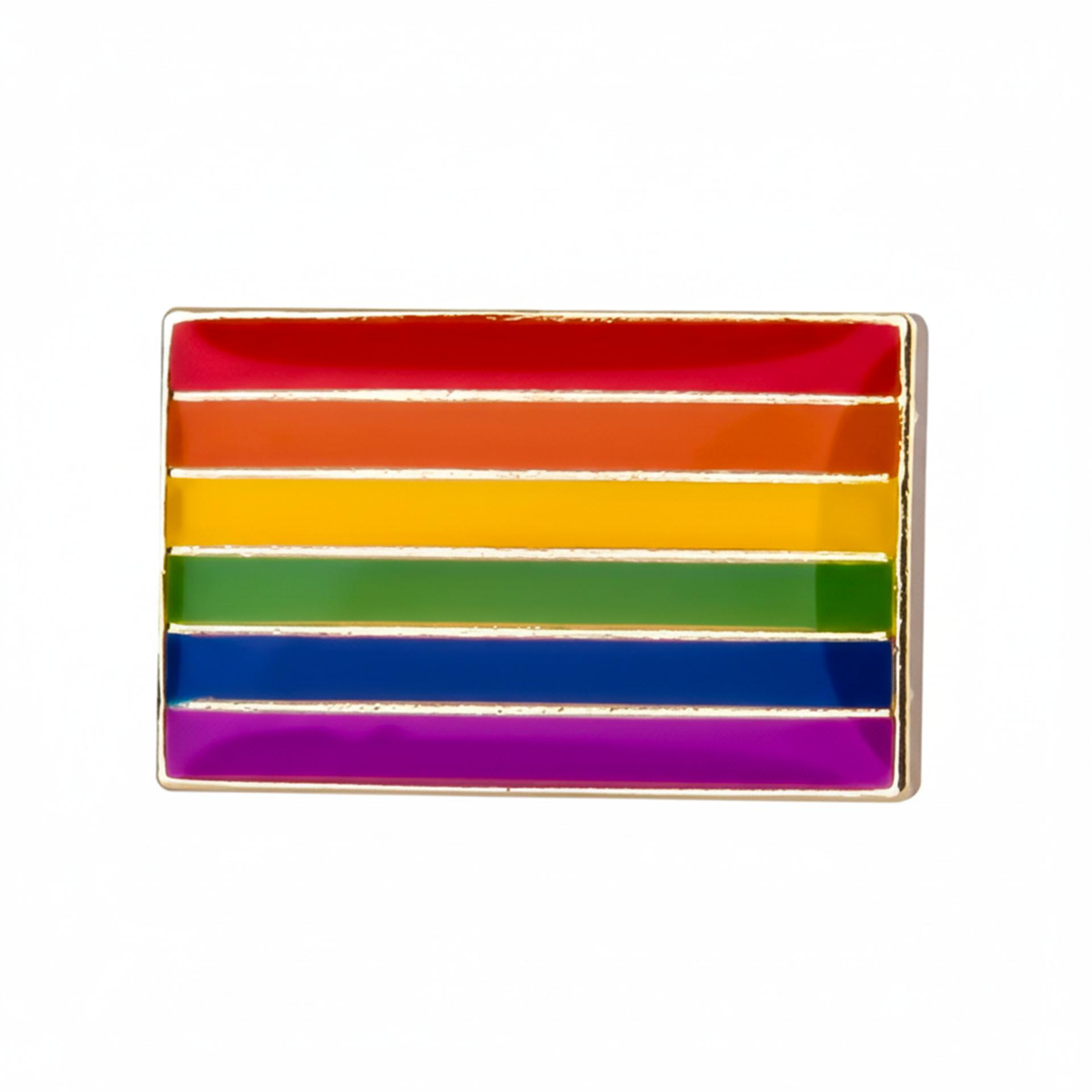 Small Rainbow Rectangle Pride Pin Badge