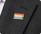 Small Rainbow Rectangle Pride Pin Badge
