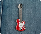 Red Electric Guitar Pin Badge