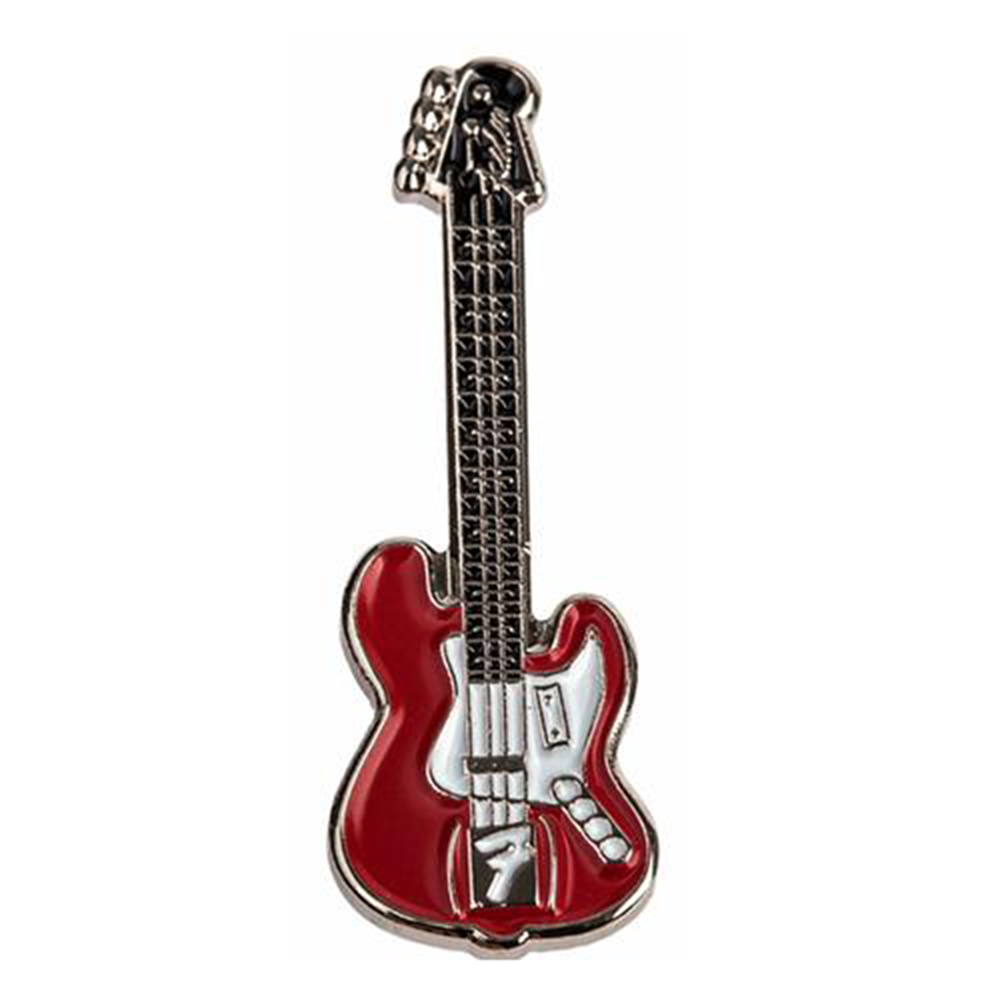 Red Electric Guitar Pin Badge Main image