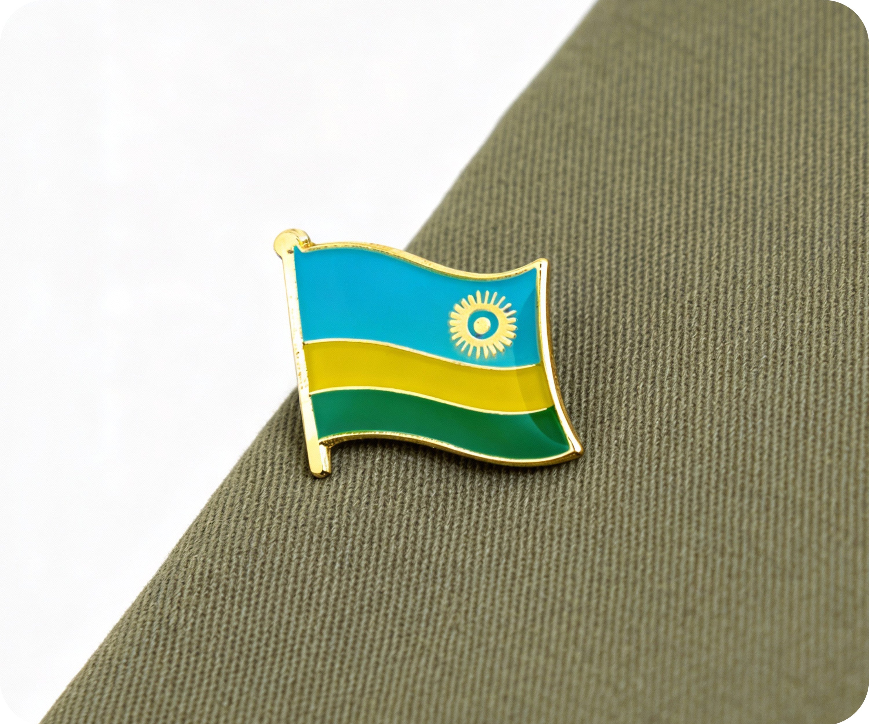 Rwanda Flag Pin Badge