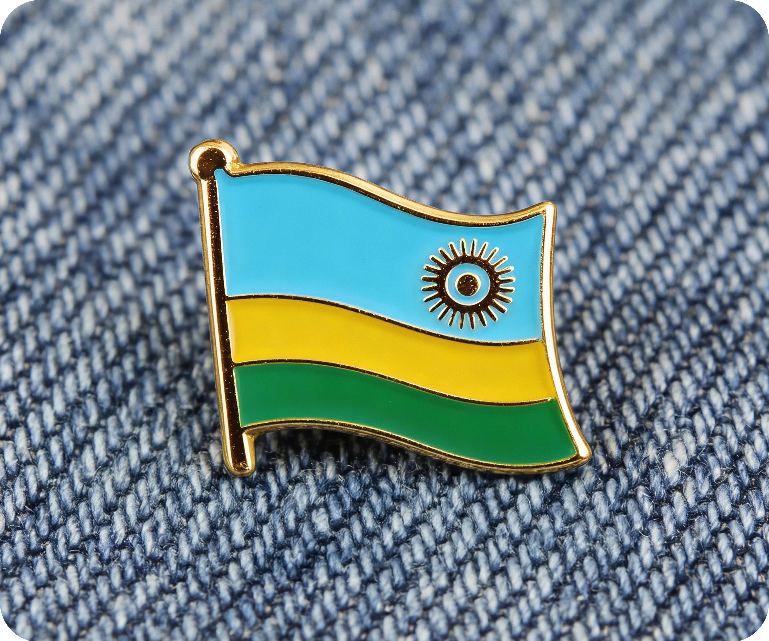 Rwanda Flag Pin Badge