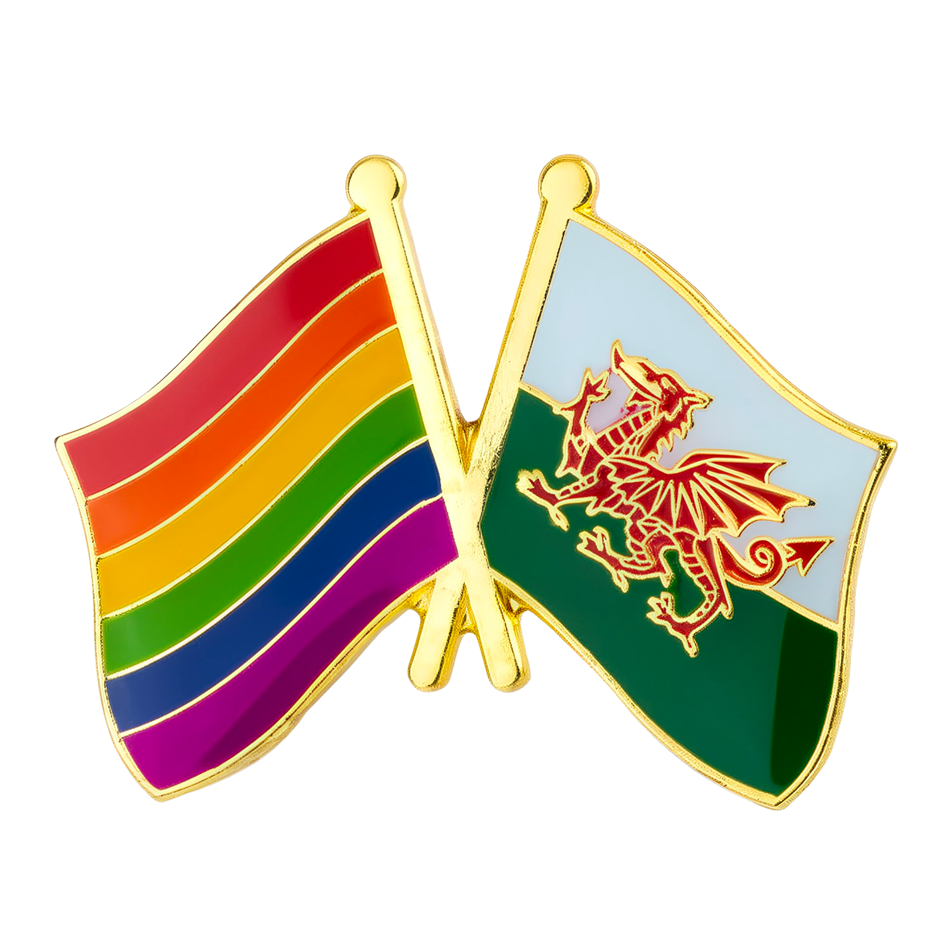 Rainbow & Wales Friendship Pin Badge Main image