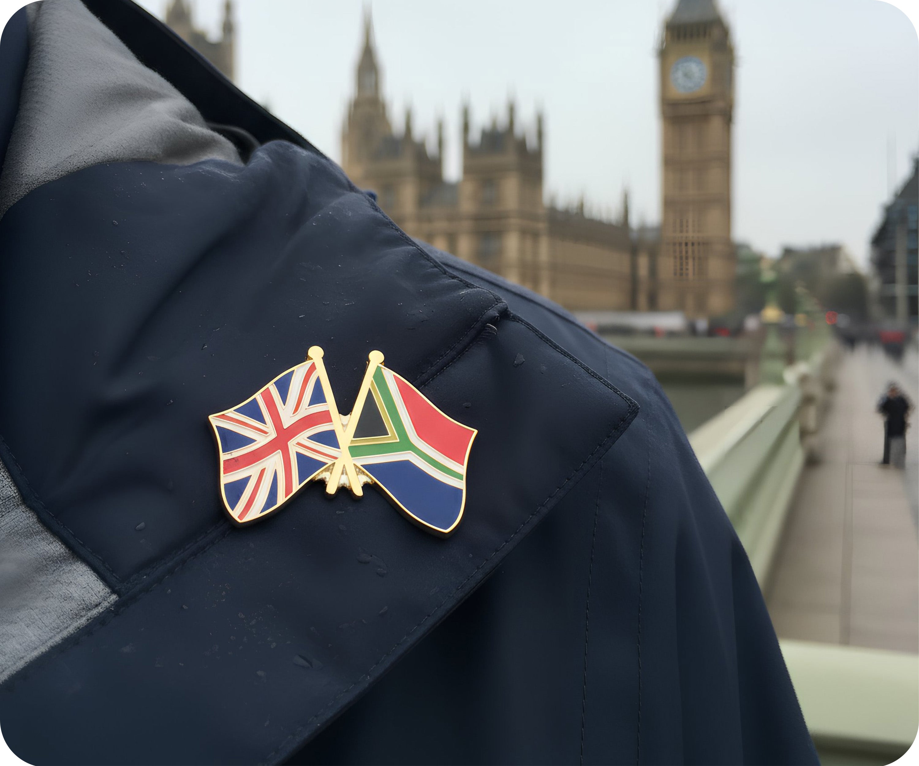 United Kingdom & South Africa Friendship Pin Badge Secondary image