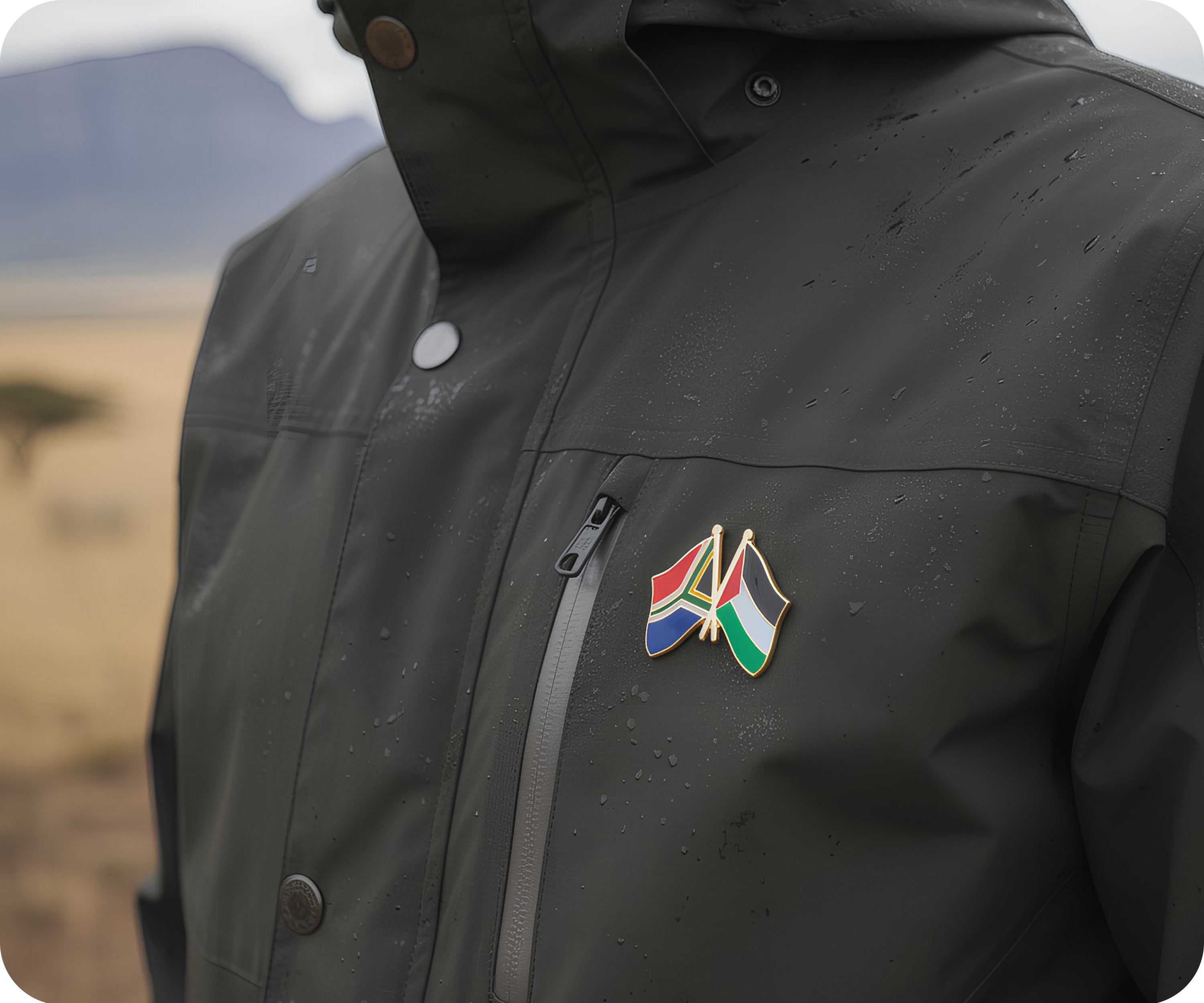 South Africa & Palestine Friendship Pin Badge Secondary image