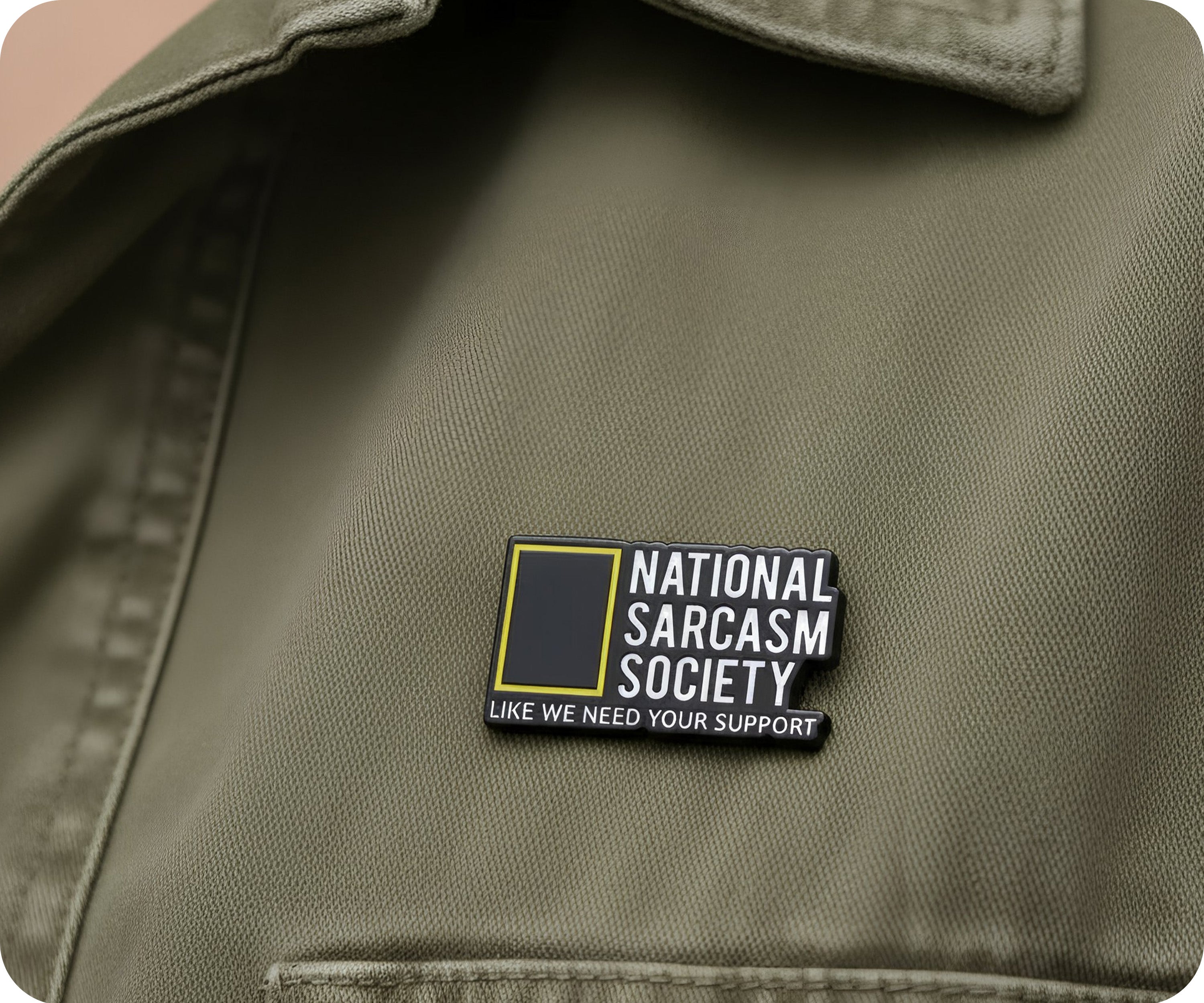 National Sarcasm Society Pin Badge Secondary image