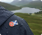 Poppy & Scottish Flag Pin Badge