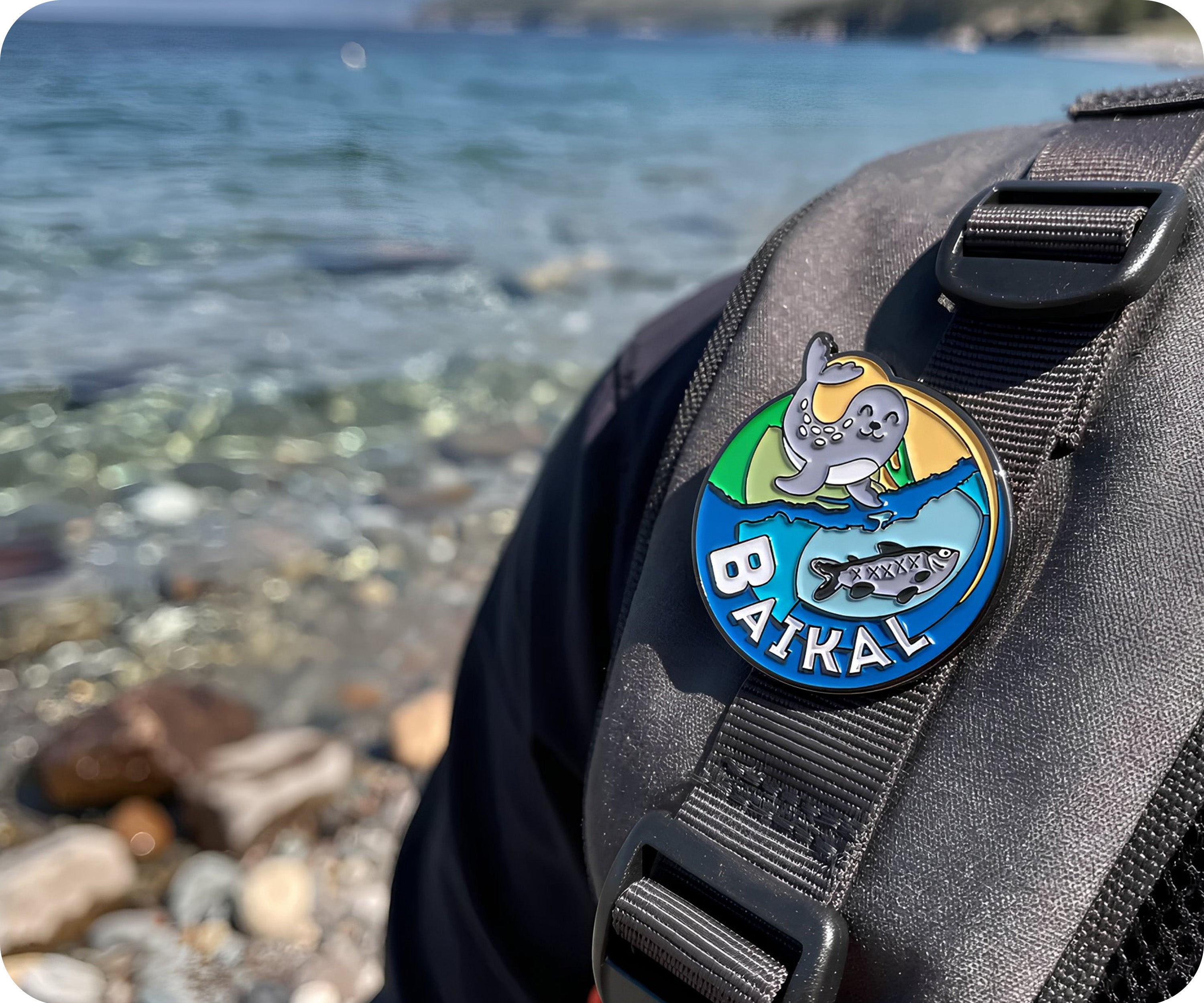 Baikal Lake Siberia, Russia Seal Pin Badge Secondary image