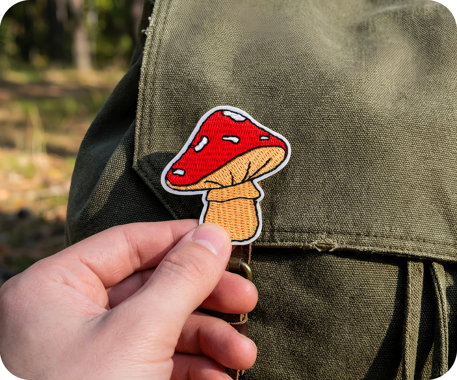 Red Mushroom Toadstools Shroom Iron On Patch (4 x 5cm)