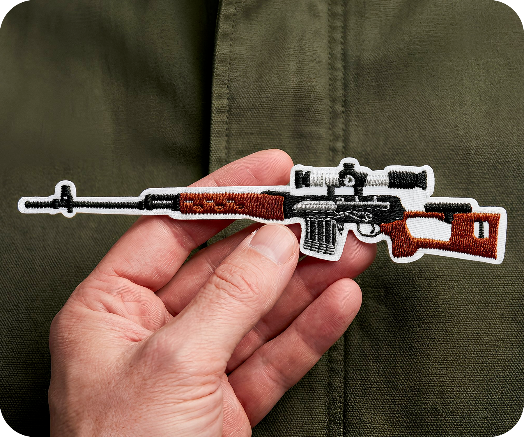 Dragunov SVD Sniper Rifle (СВД) Military Army Iron On Patch (15 x 3cm)