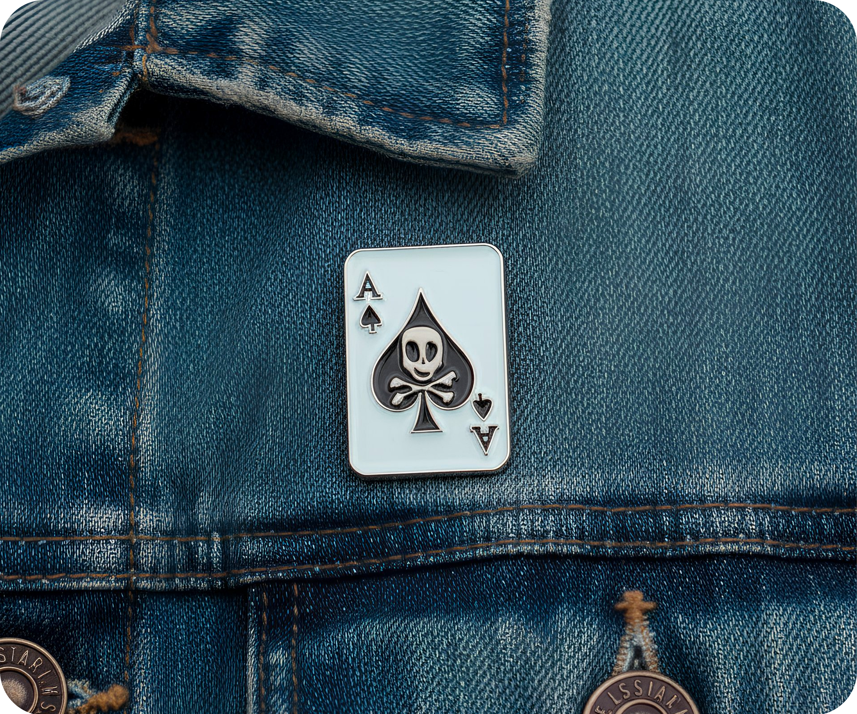 Ace Skull Spades Pin Badge Secondary image