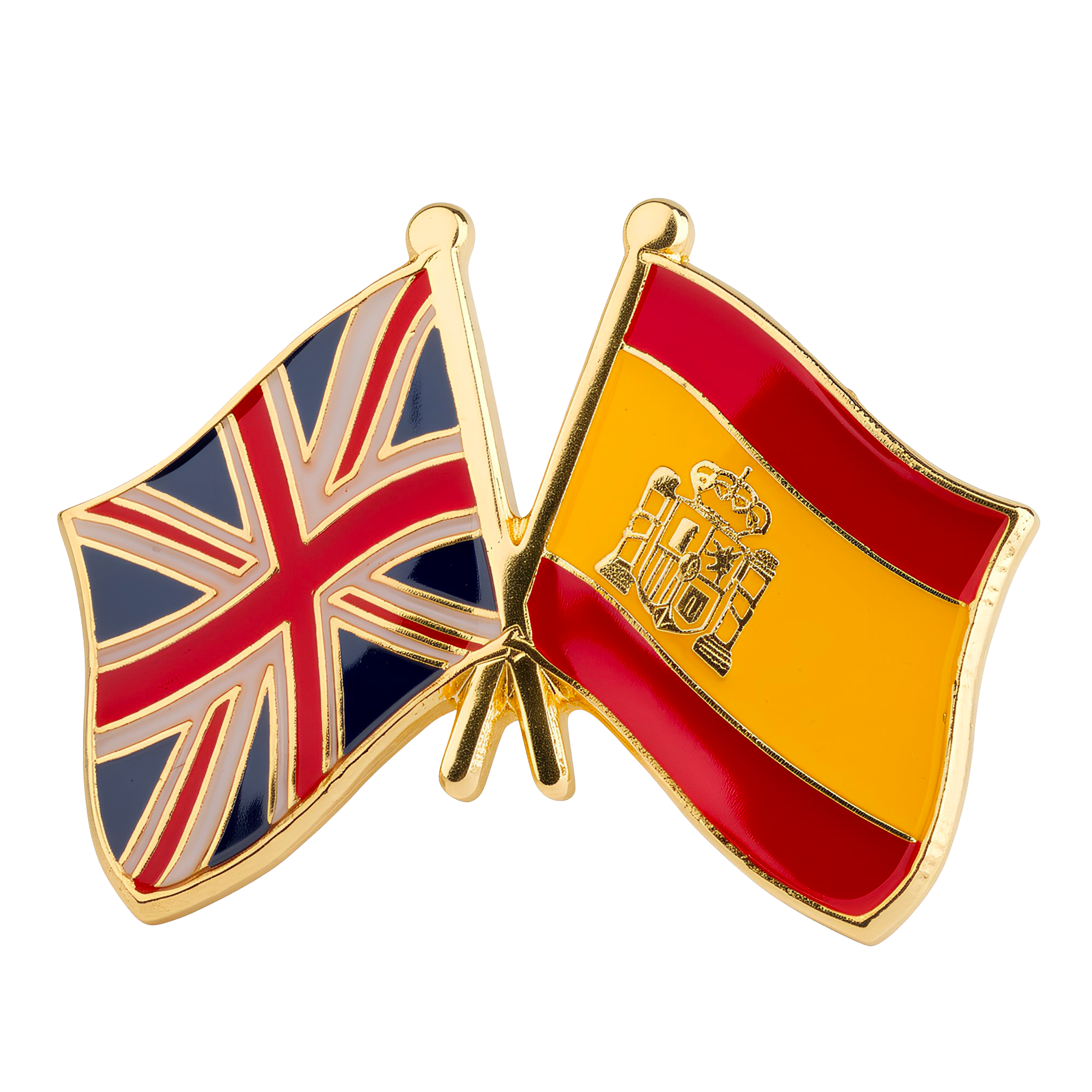 United Kingdom UK & Spain Friendship Pin Badge Main image