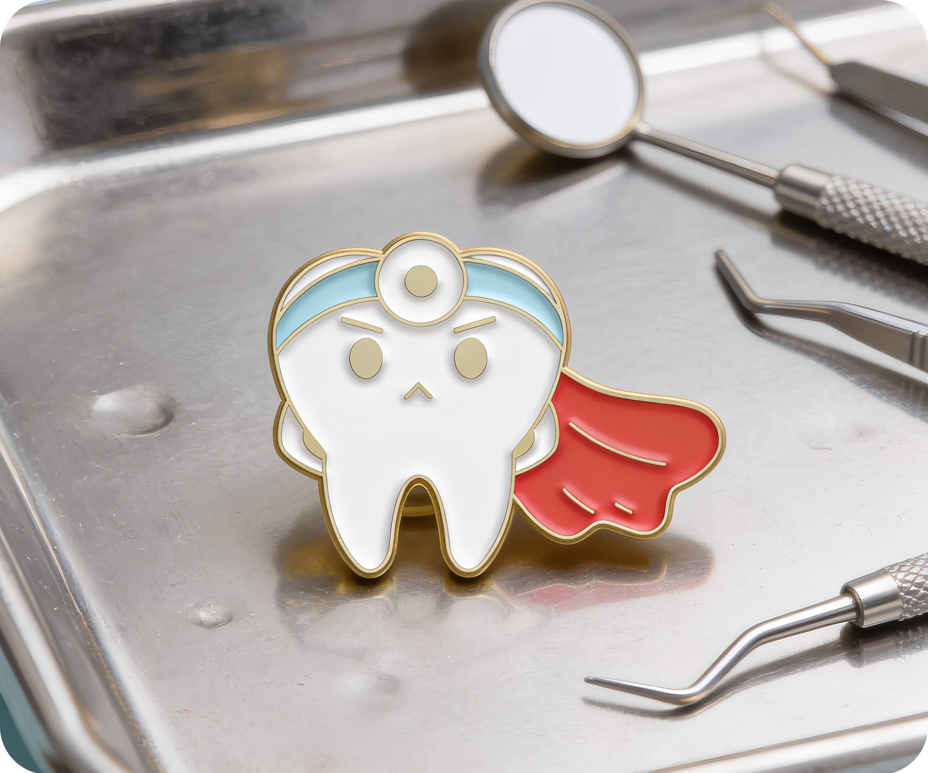 Super Hero Teeth Dentist Tooth Pin Badge Secondary image