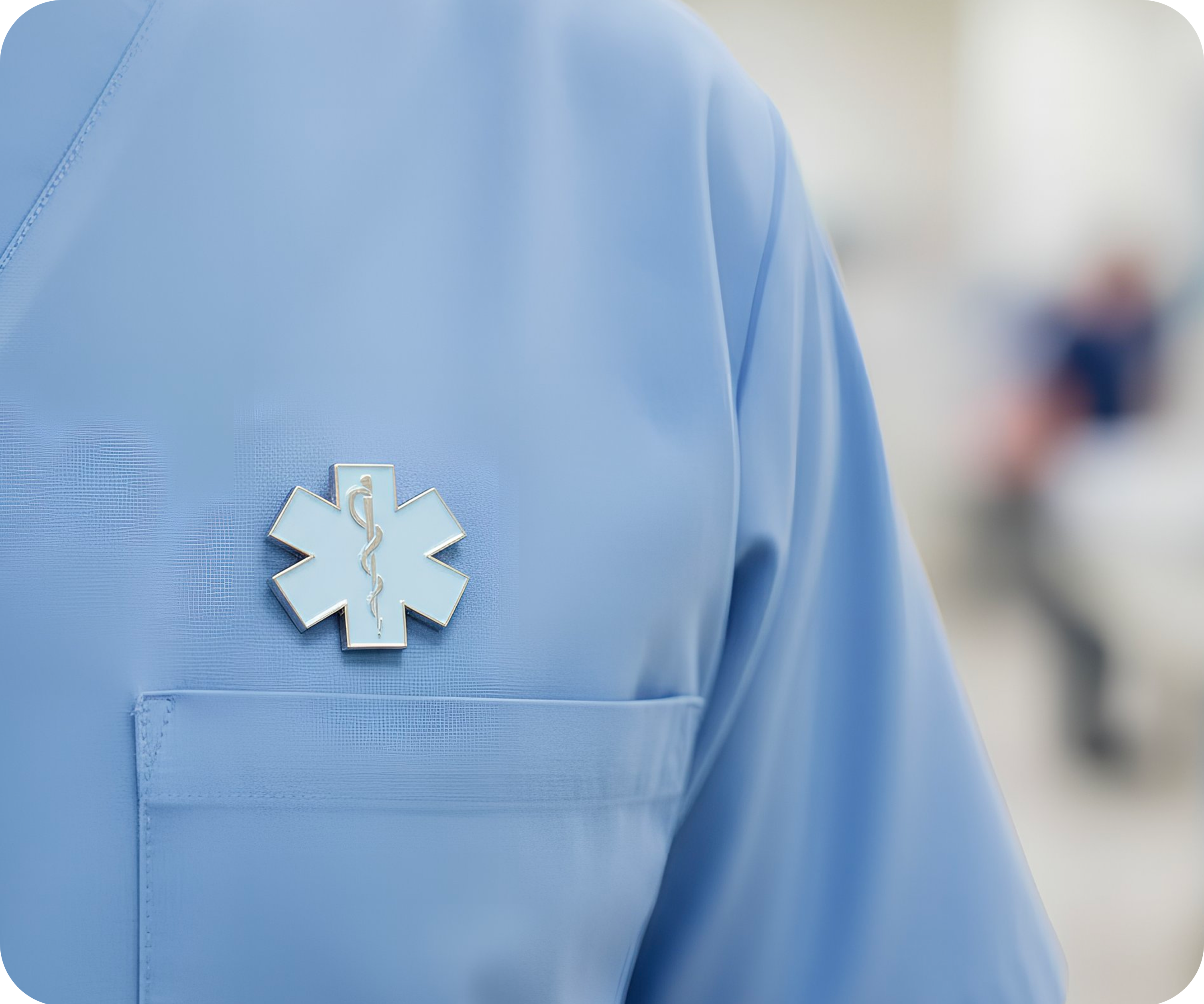 White Medical Ambulance Star Pin Badge