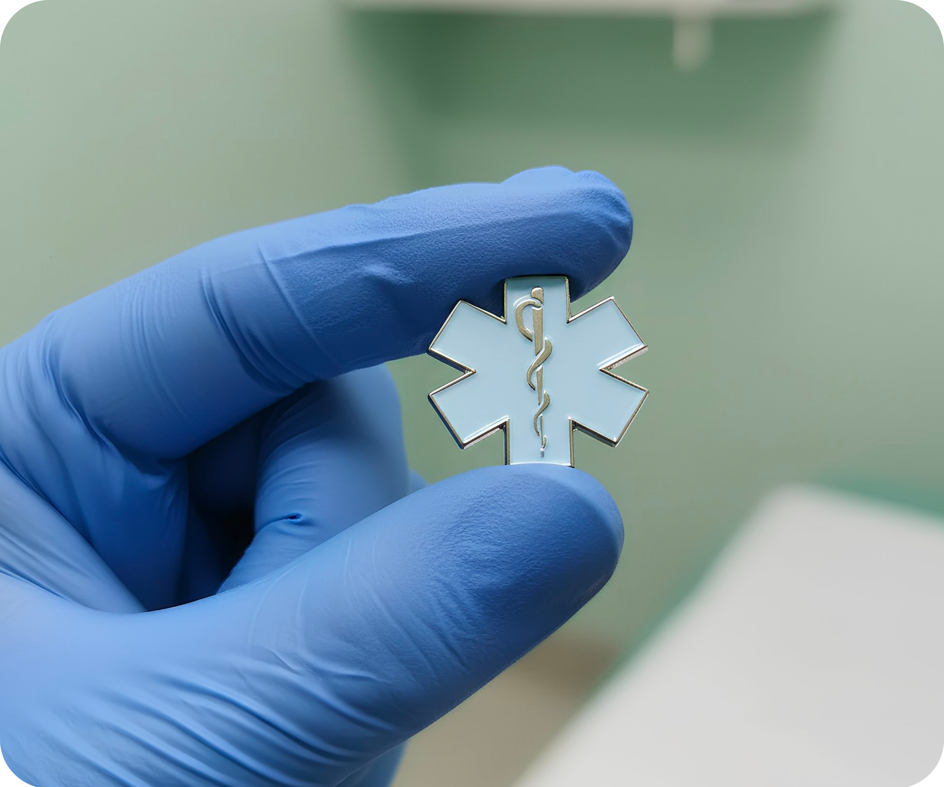 White Medical Ambulance Star Pin Badge