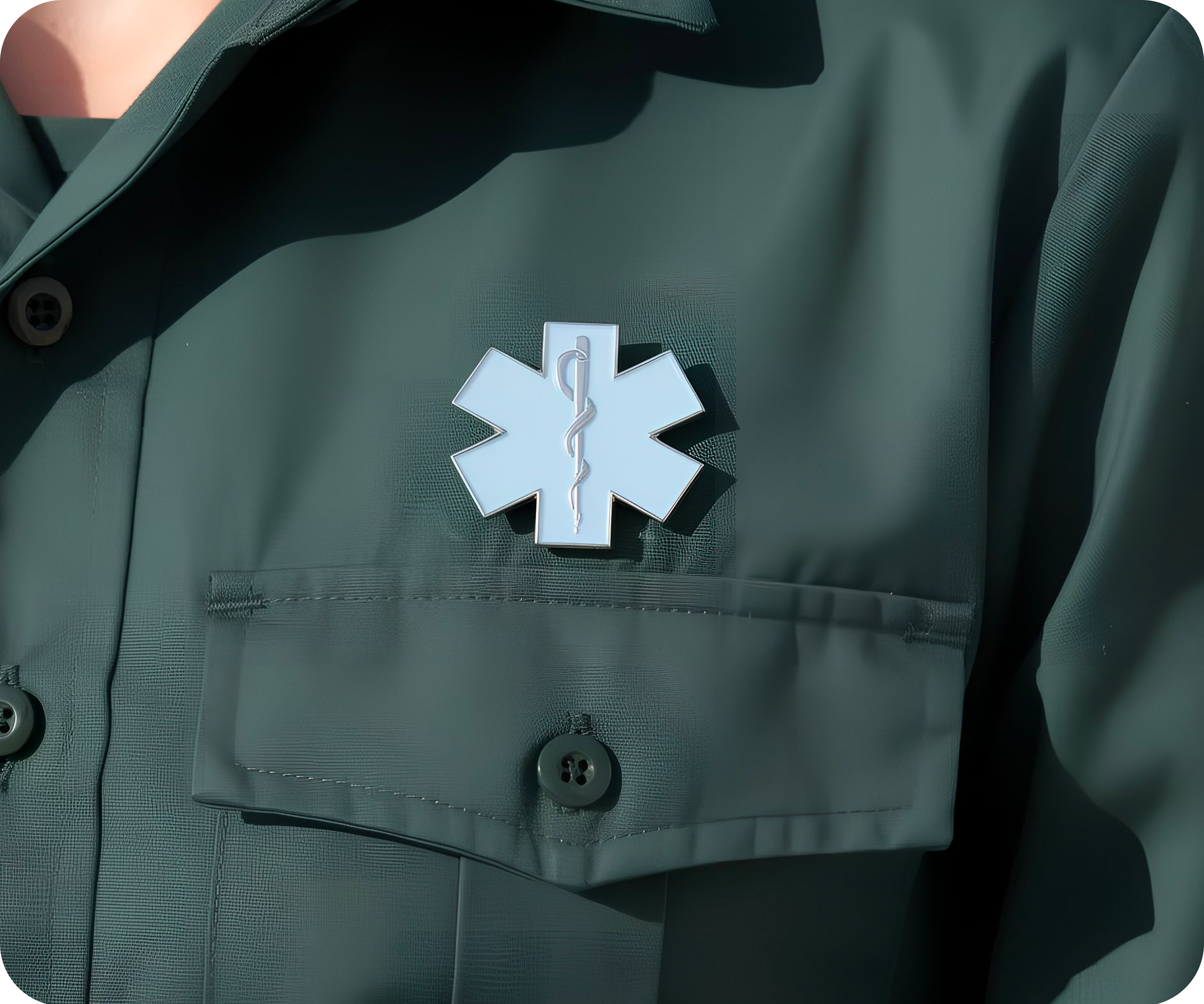 White Medical Ambulance Star Pin Badge
