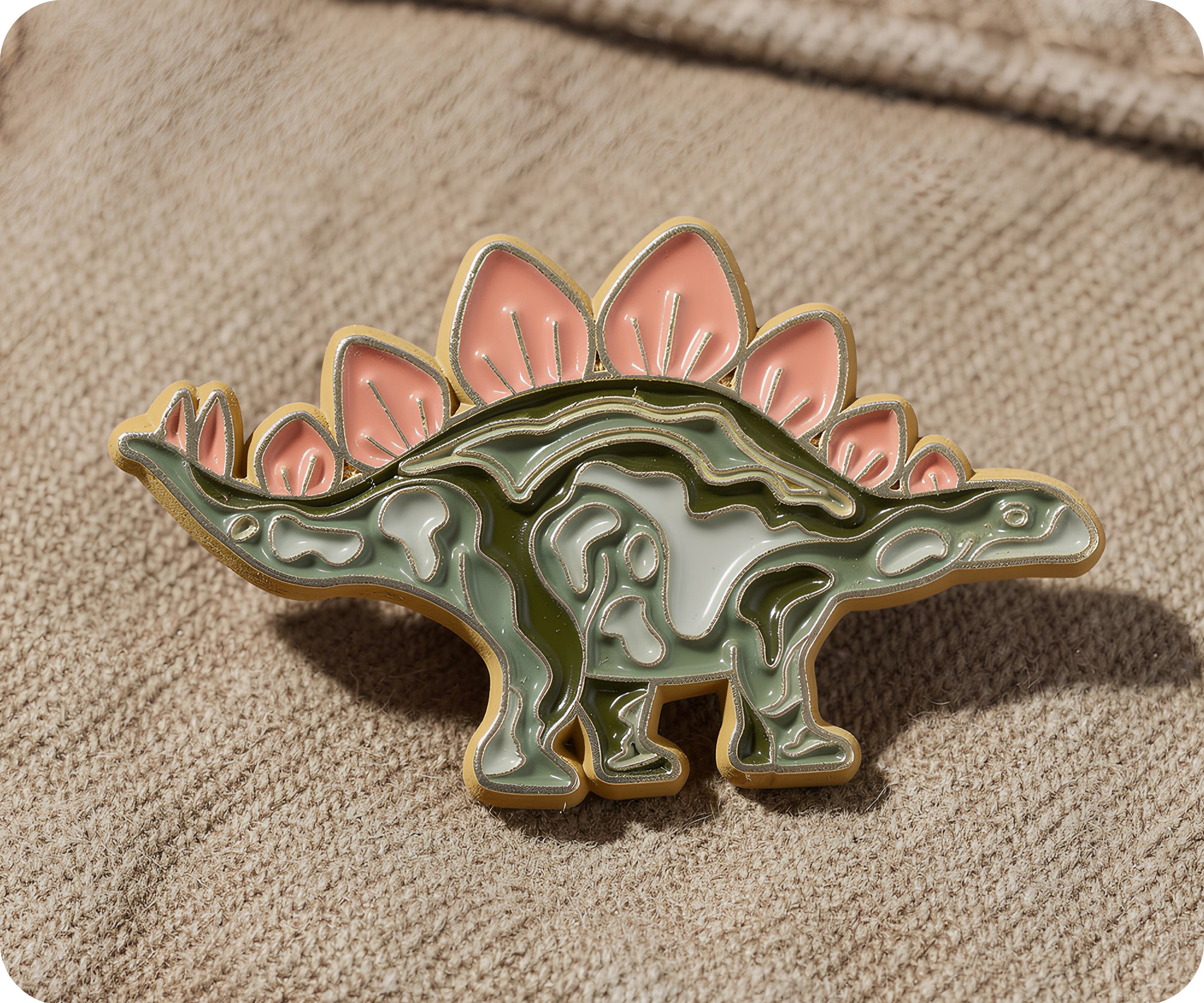 Stegasaurus Dinosaur Spikes Pin Badge Secondary image