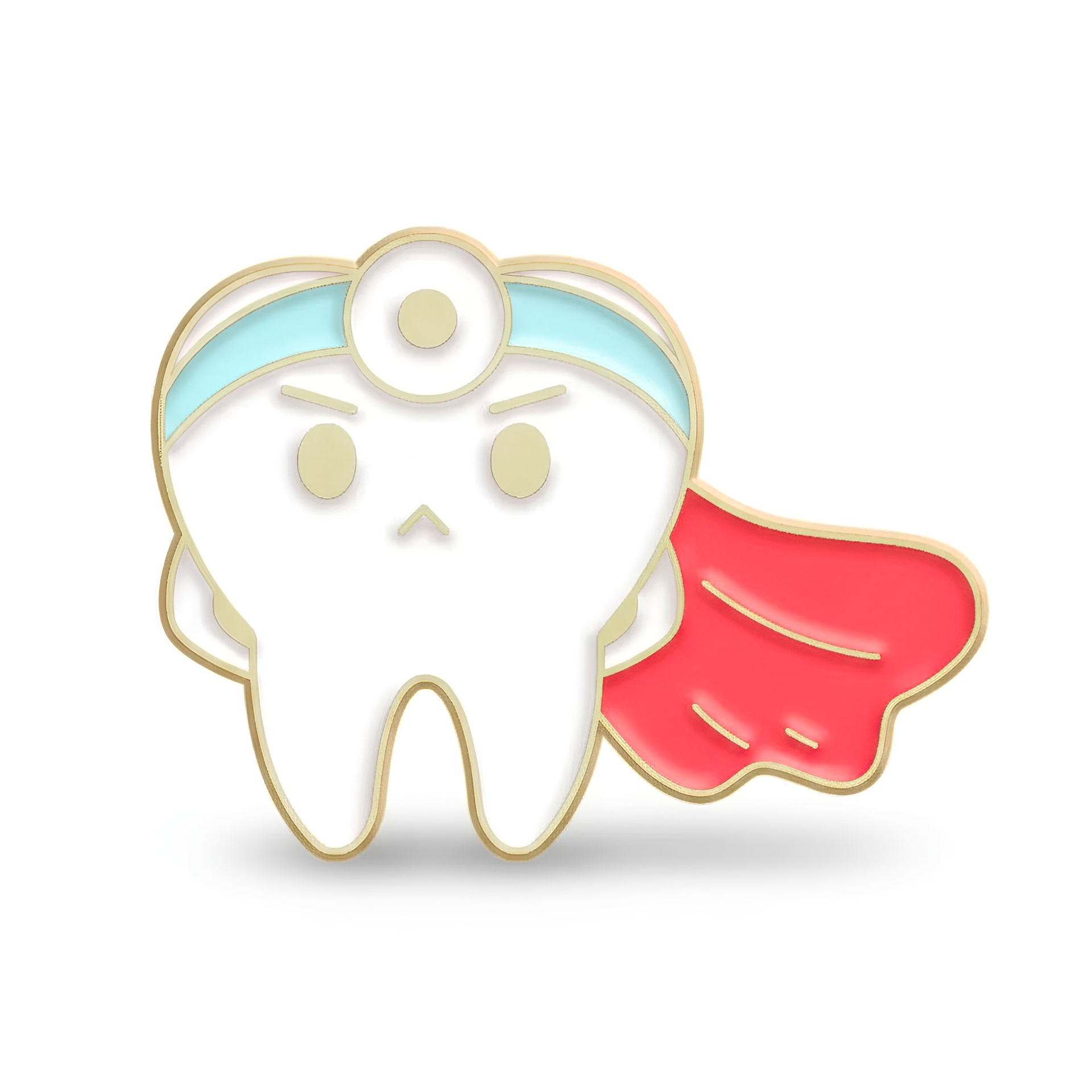 Super Hero Teeth Dentist Tooth Pin Badge Main image