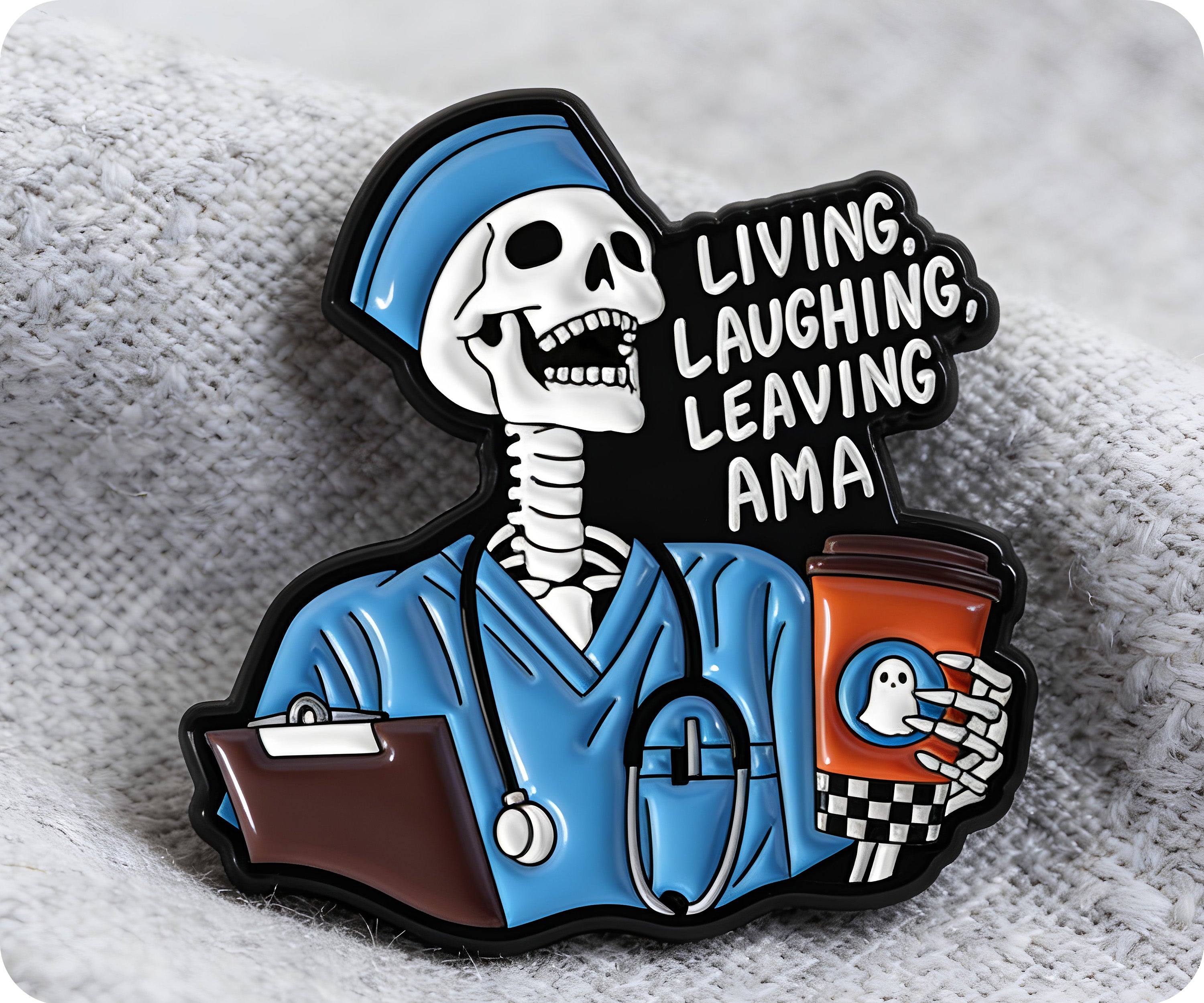 Skull Surgeon AMA Doctor Medical Pin Badge Secondary image