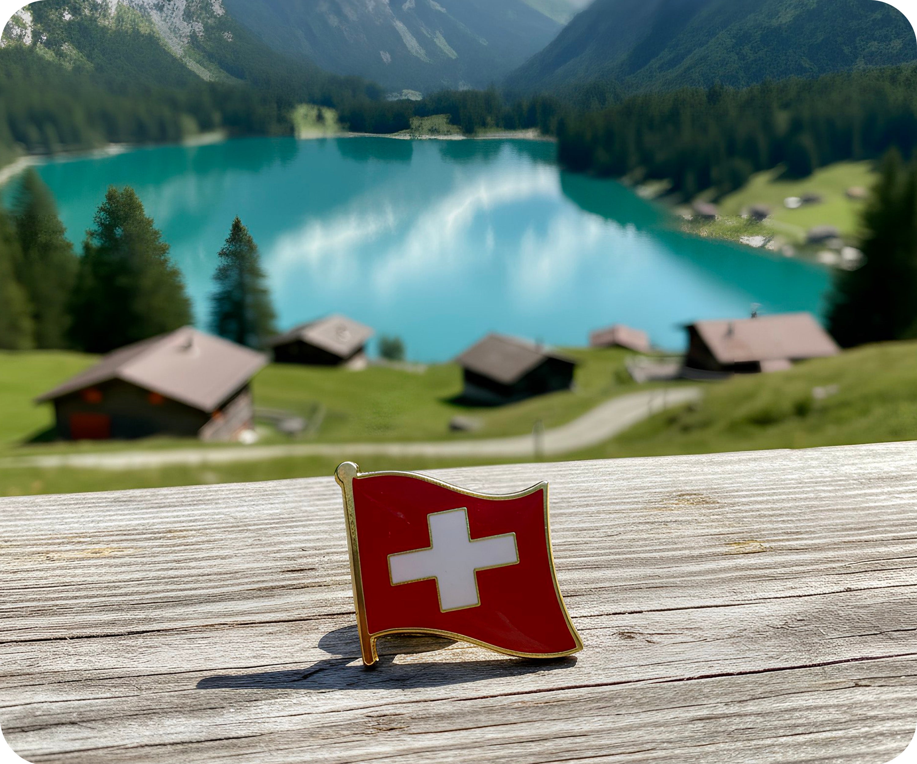 Switzerland Swiss Flag Pin Badge