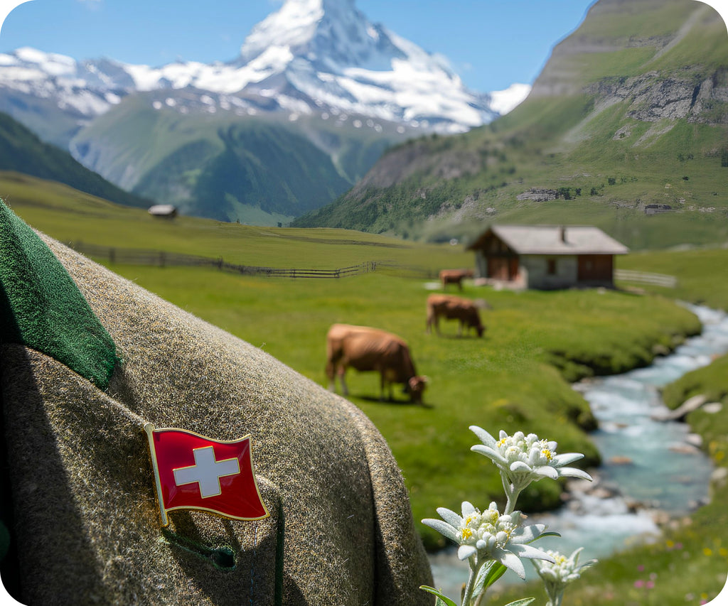 Switzerland Swiss Flag Pin Badge