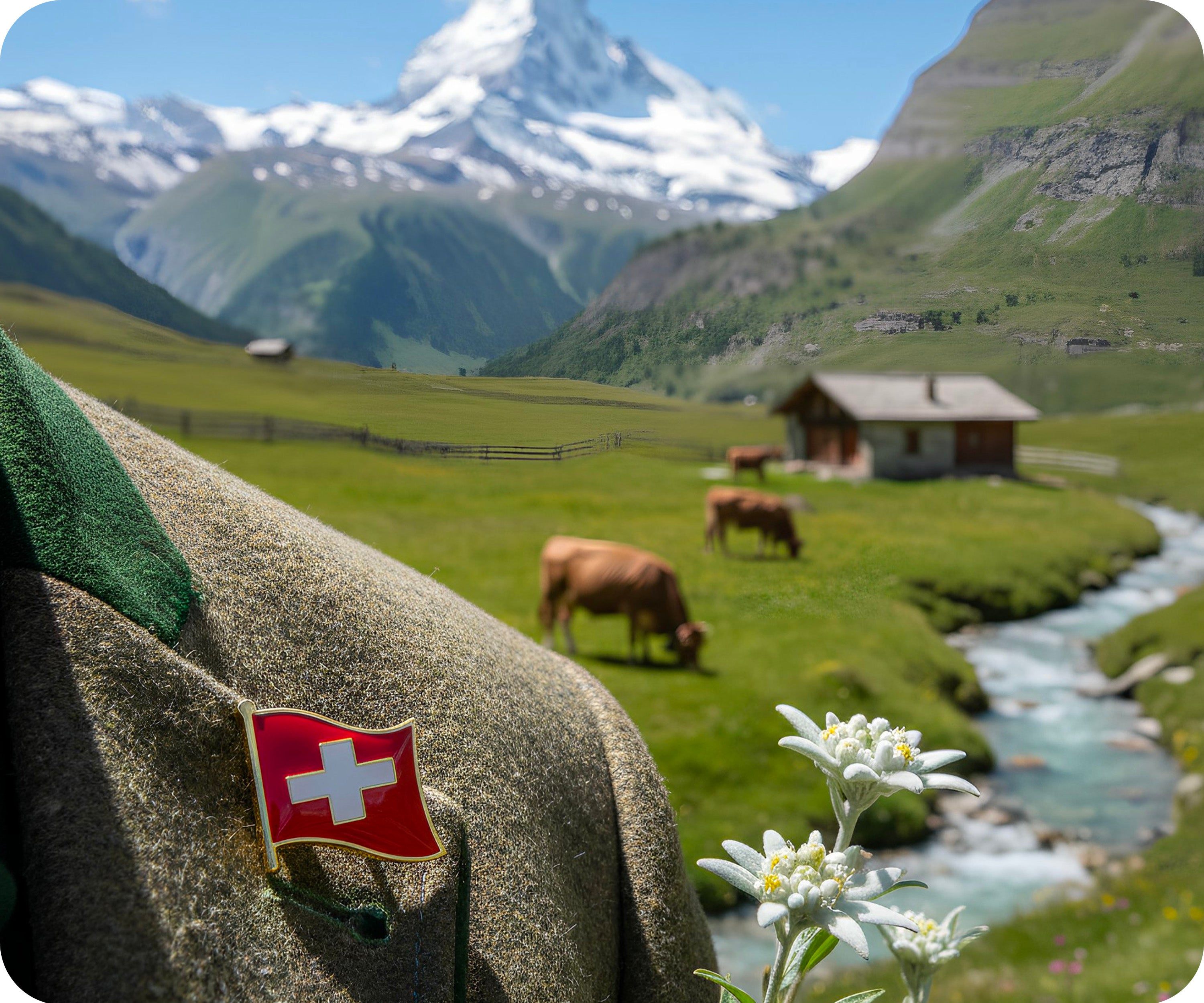 Switzerland Swiss Flag Pin Badge