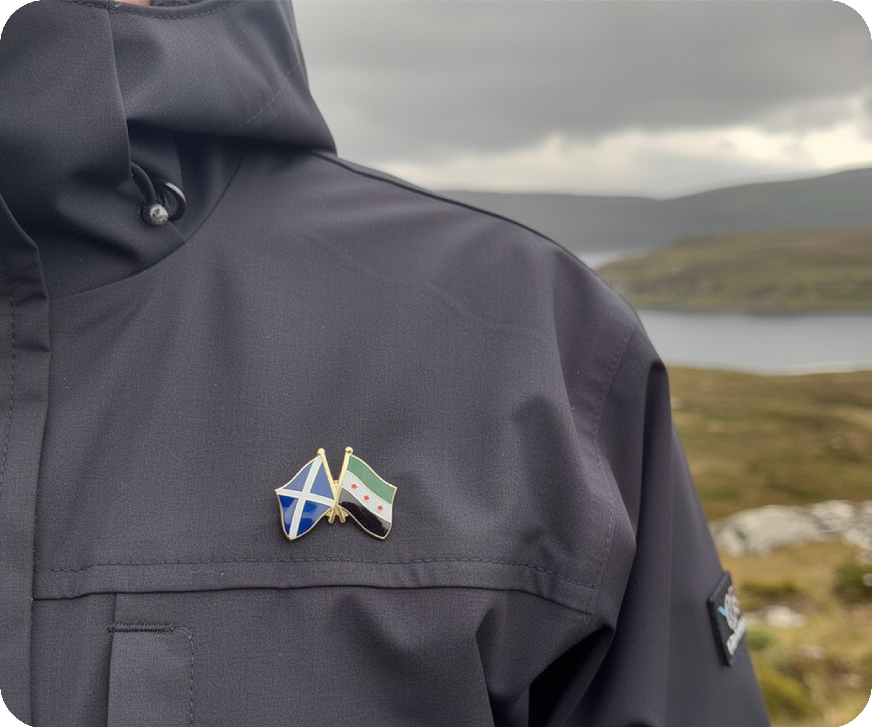 Scotland & Syria (3 Star) Friendship Pin Badge Secondary image