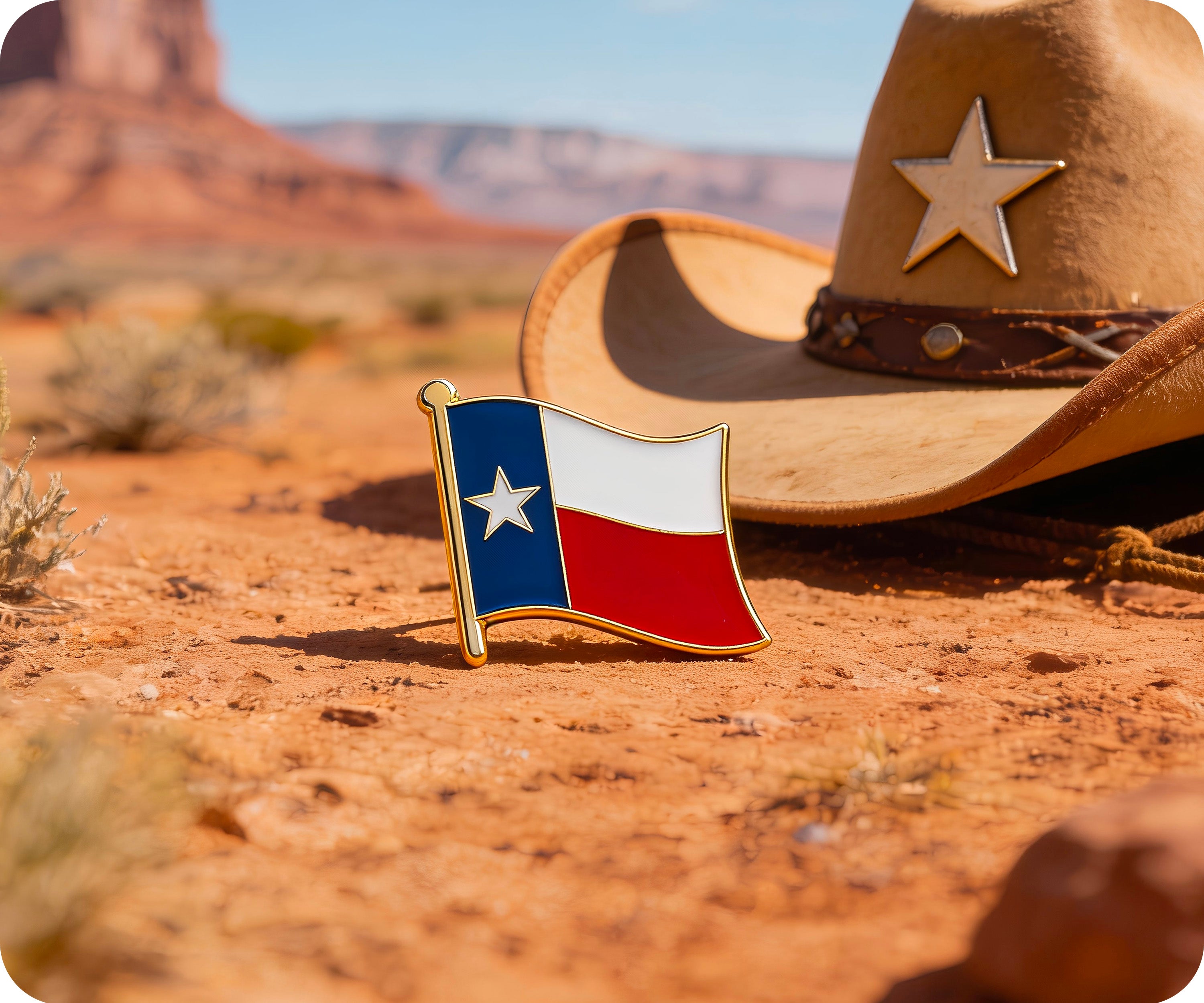 Texas U.S.A. State Flag Pin Badge