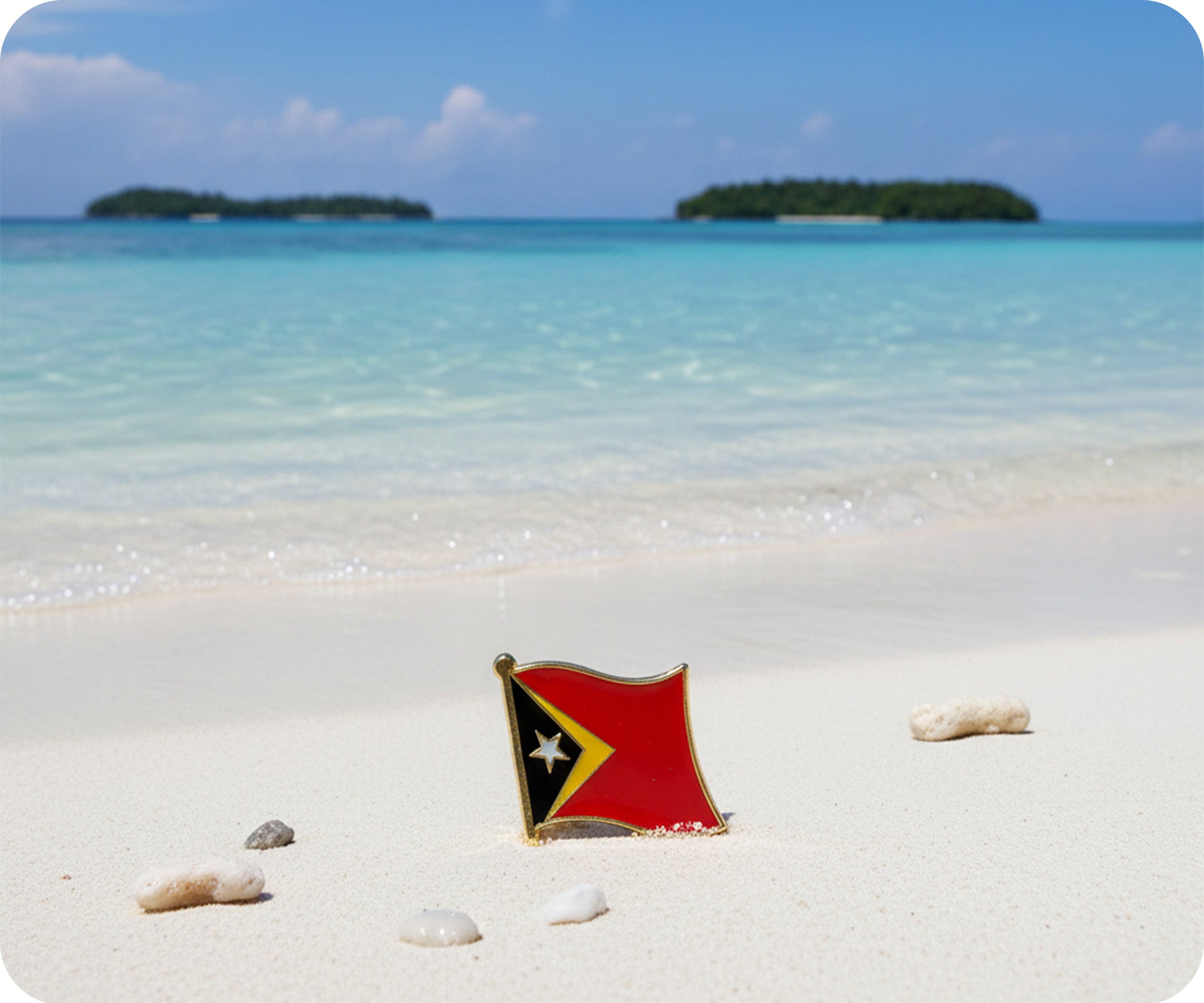 East Timor Flag Pin Badge Secondary image