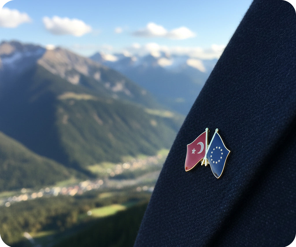 Turkey & European Union EU Friendship Pin Badge