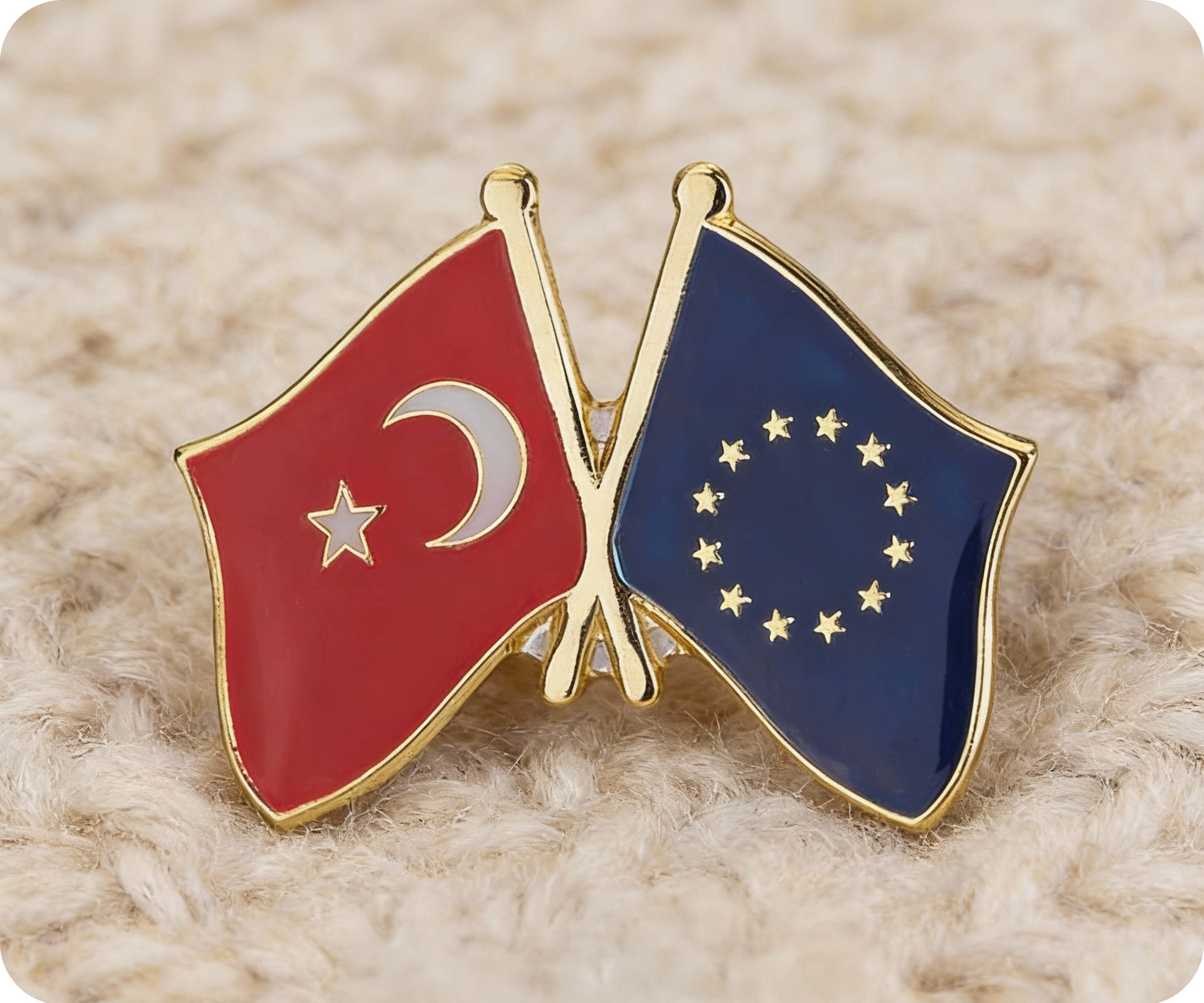 Turkey & European Union EU Friendship Pin Badge