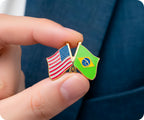 United States & Brazil Friendship Pin Badge