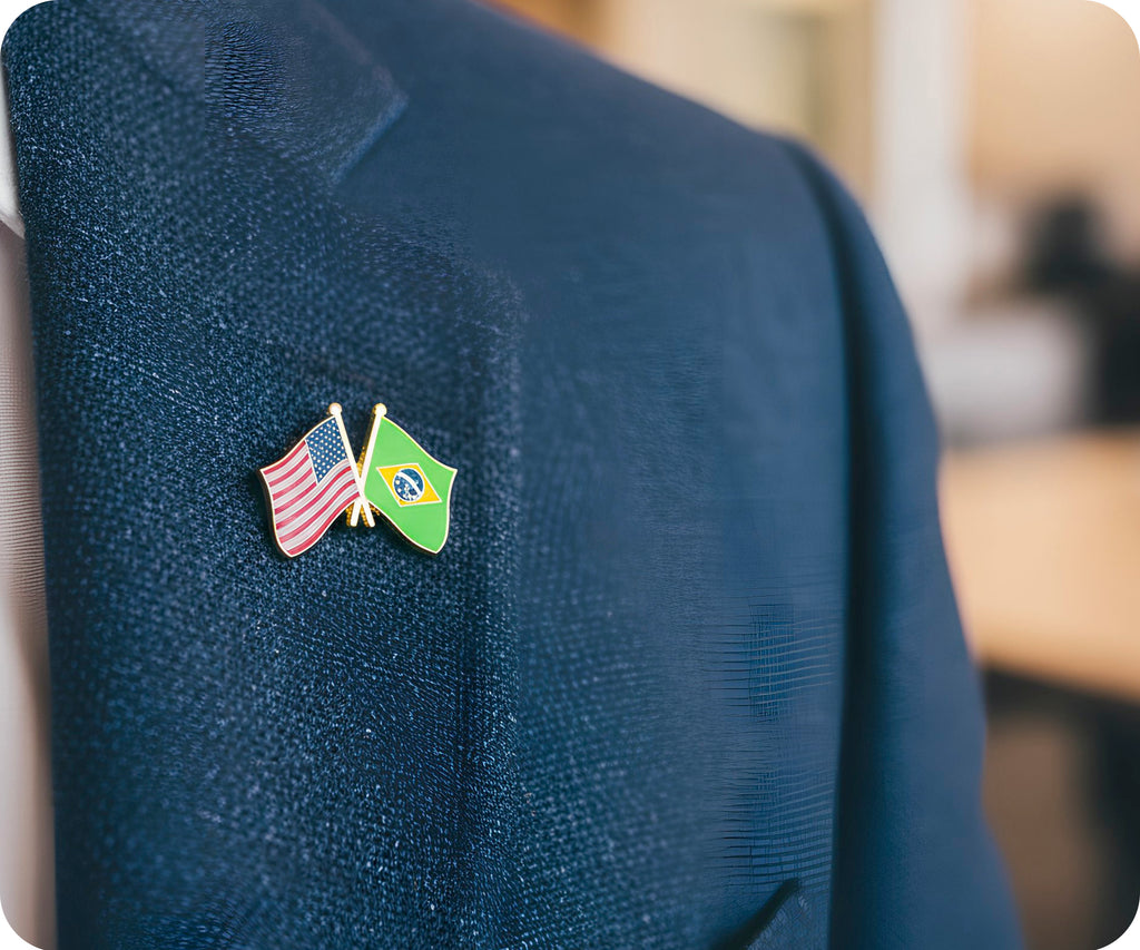 United States & Brazil Friendship Pin Badge